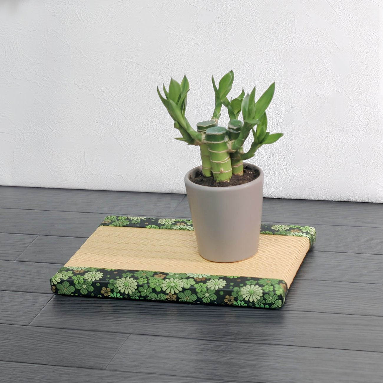 消臭効果がある華やかなミニ畳 金襴生地 グリーン イエロー