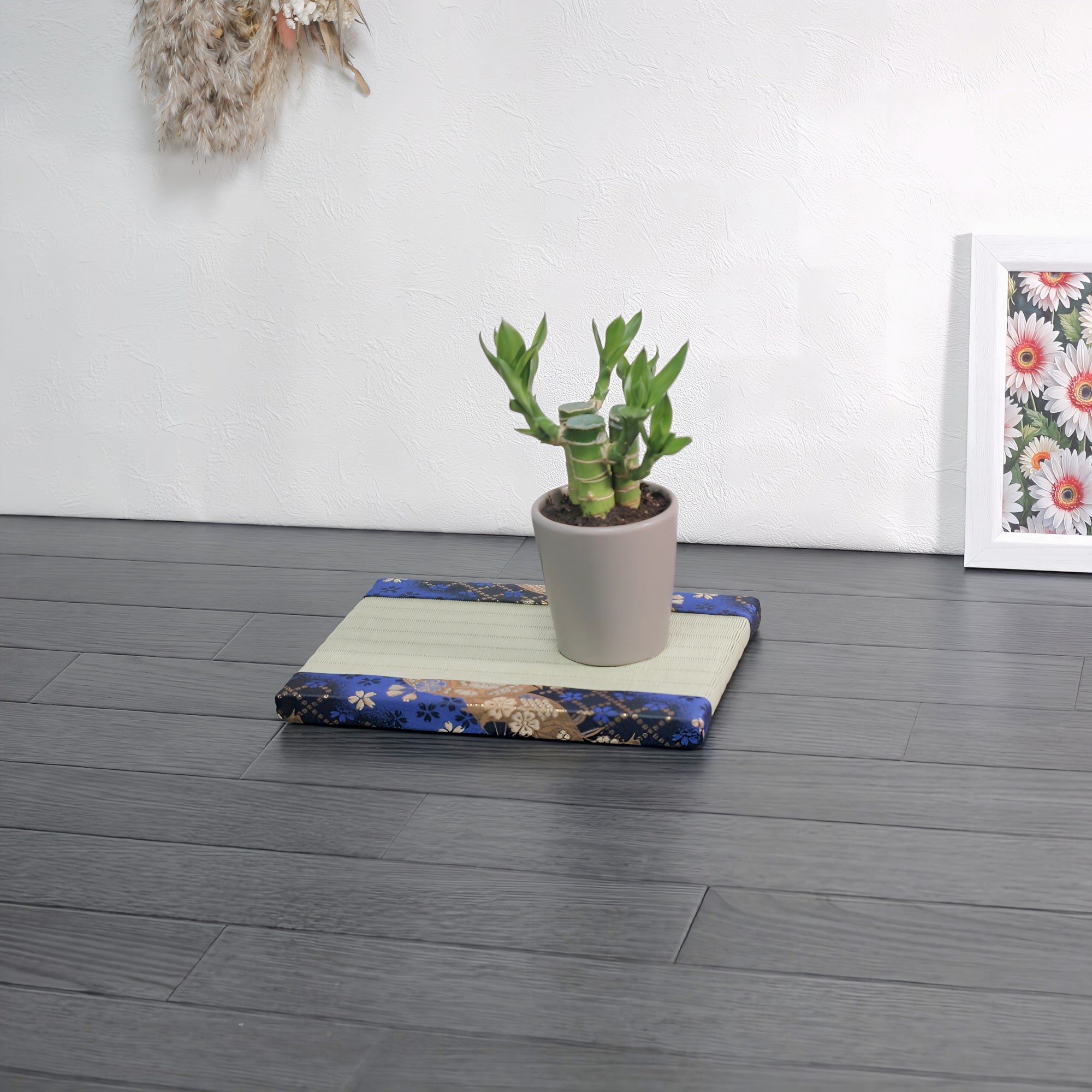 消臭効果がある華やかなミニ畳 金襴生地 ブルー グリーン