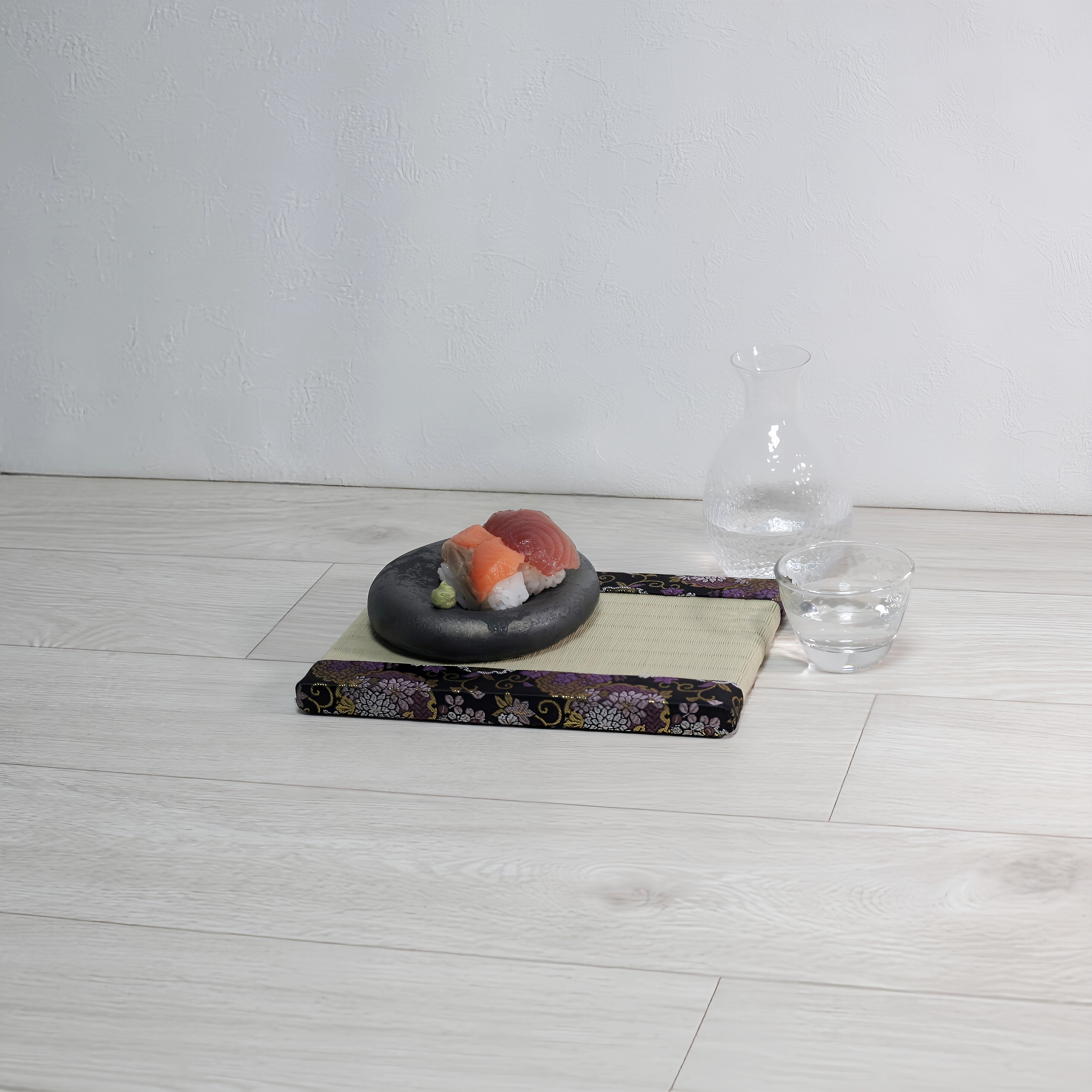 消臭効果がある華やかなミニ畳 金襴生地 グリーン パープル