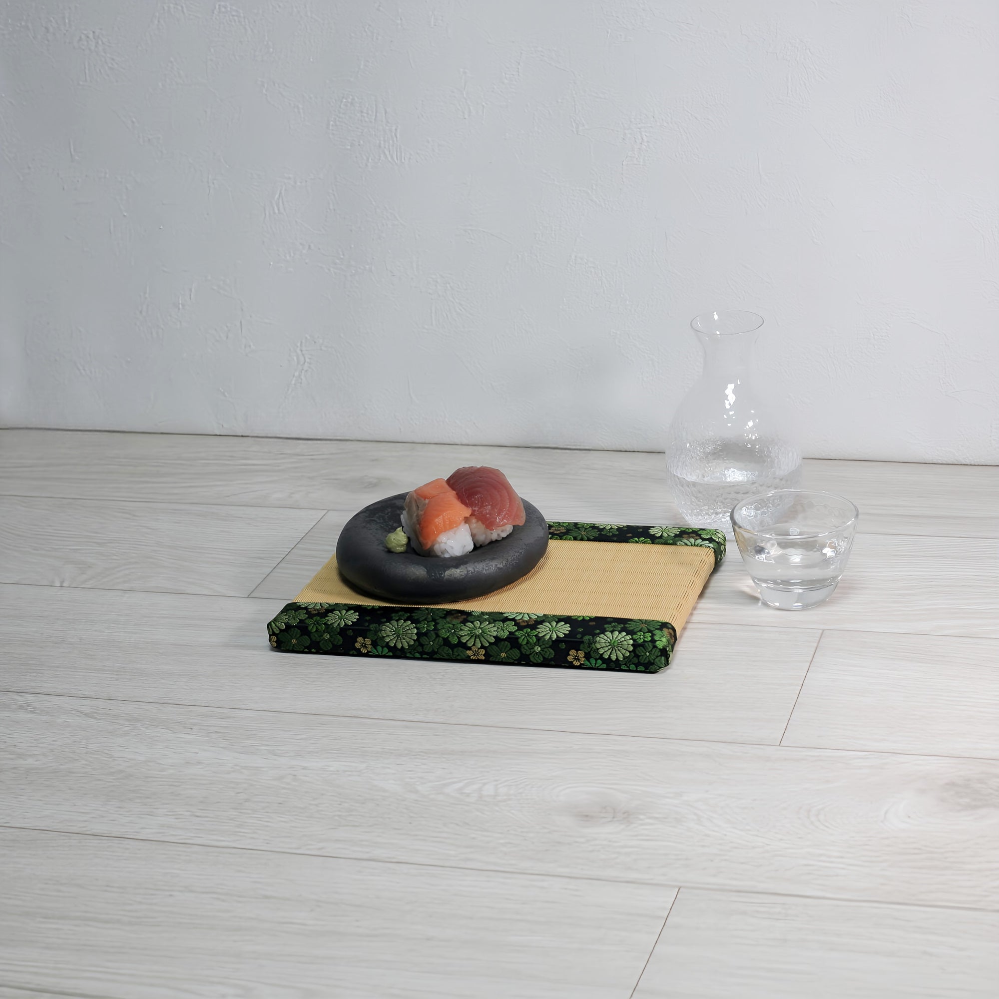 消臭効果がある華やかなミニ畳 金襴生地 グリーン イエロー