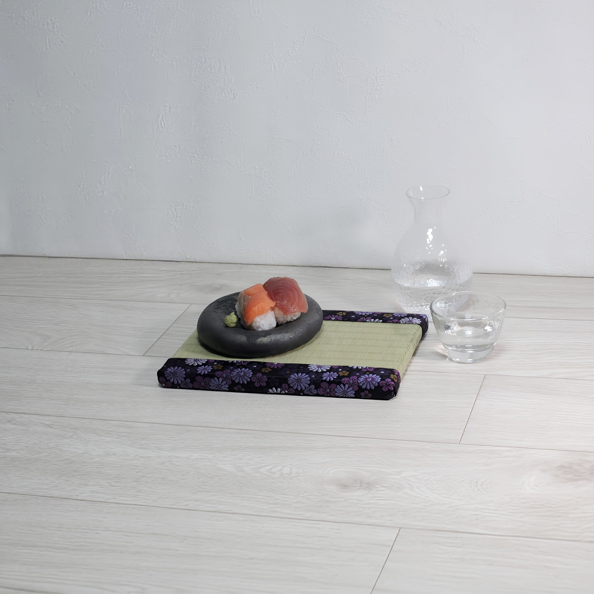 消臭効果がある華やかなミニ畳 金襴生地 パープル グリーン