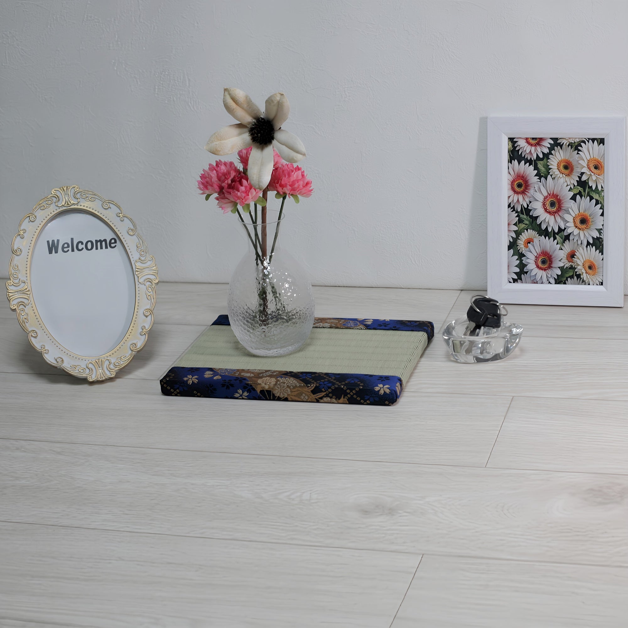 消臭効果がある華やかなミニ畳 金襴生地 ブルー グリーン