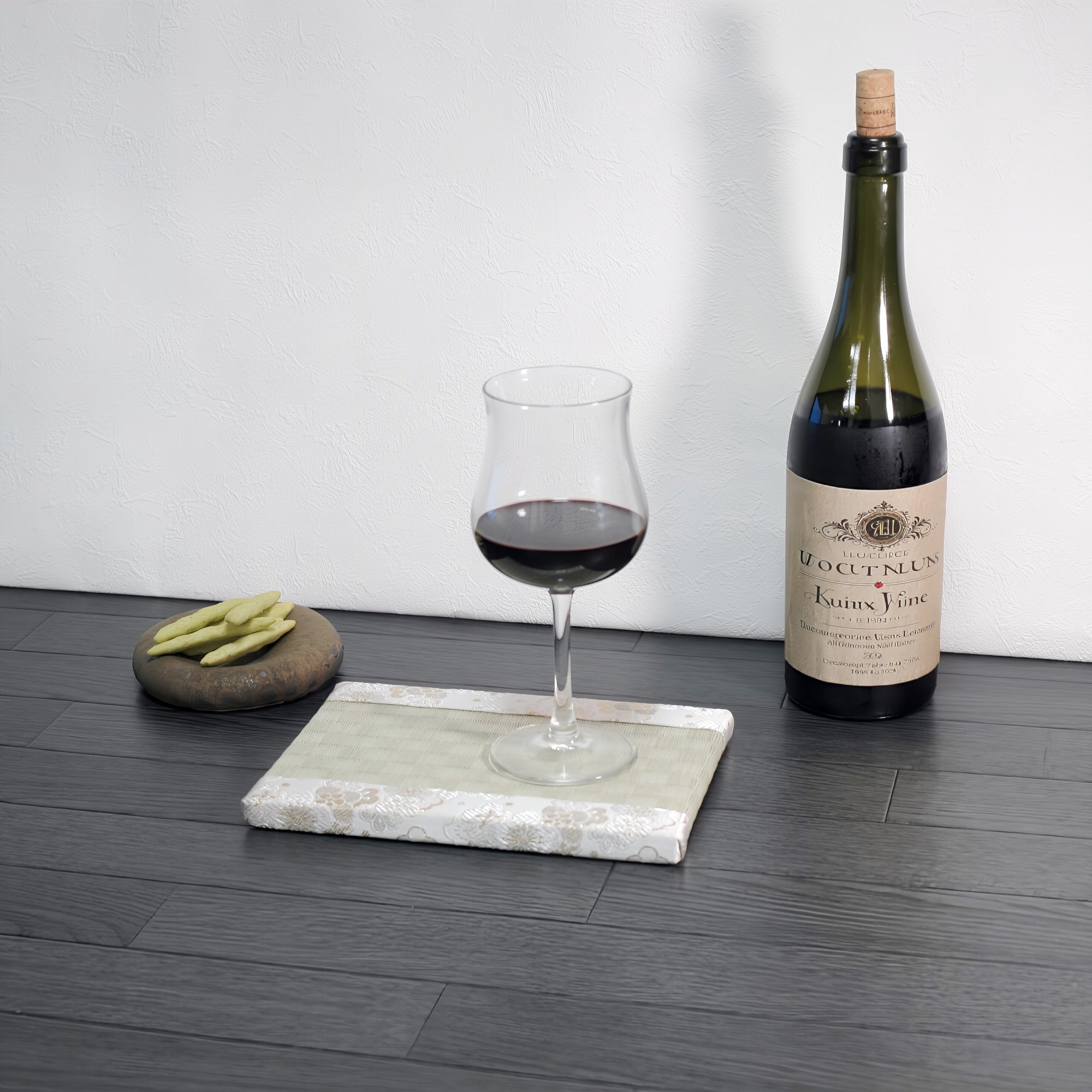 消臭効果がある華やかなミニ畳 金襴生地 ホワイト 畳表 グリーン 市松