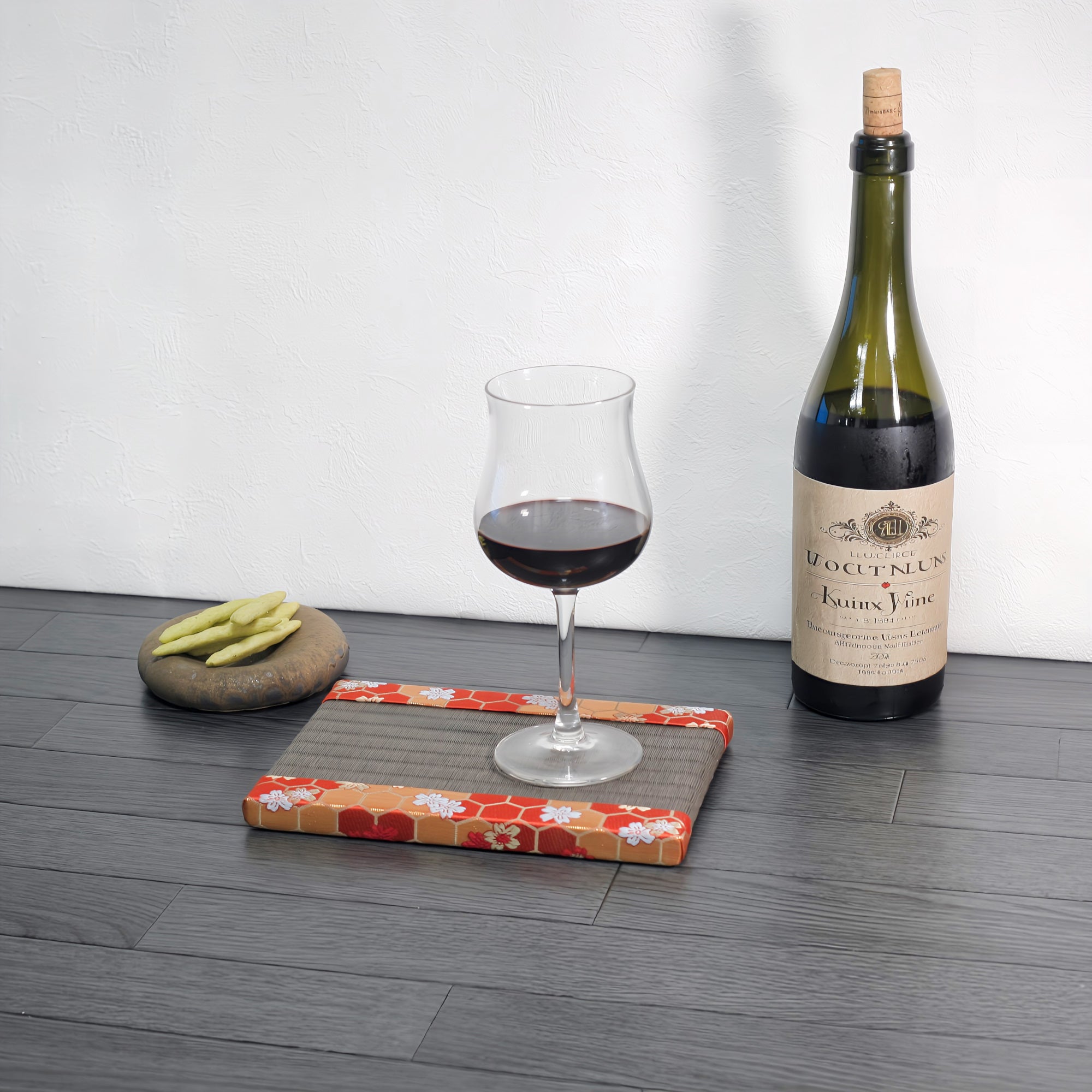 消臭効果がある華やかなミニ畳 金襴生地 レッド 栗色