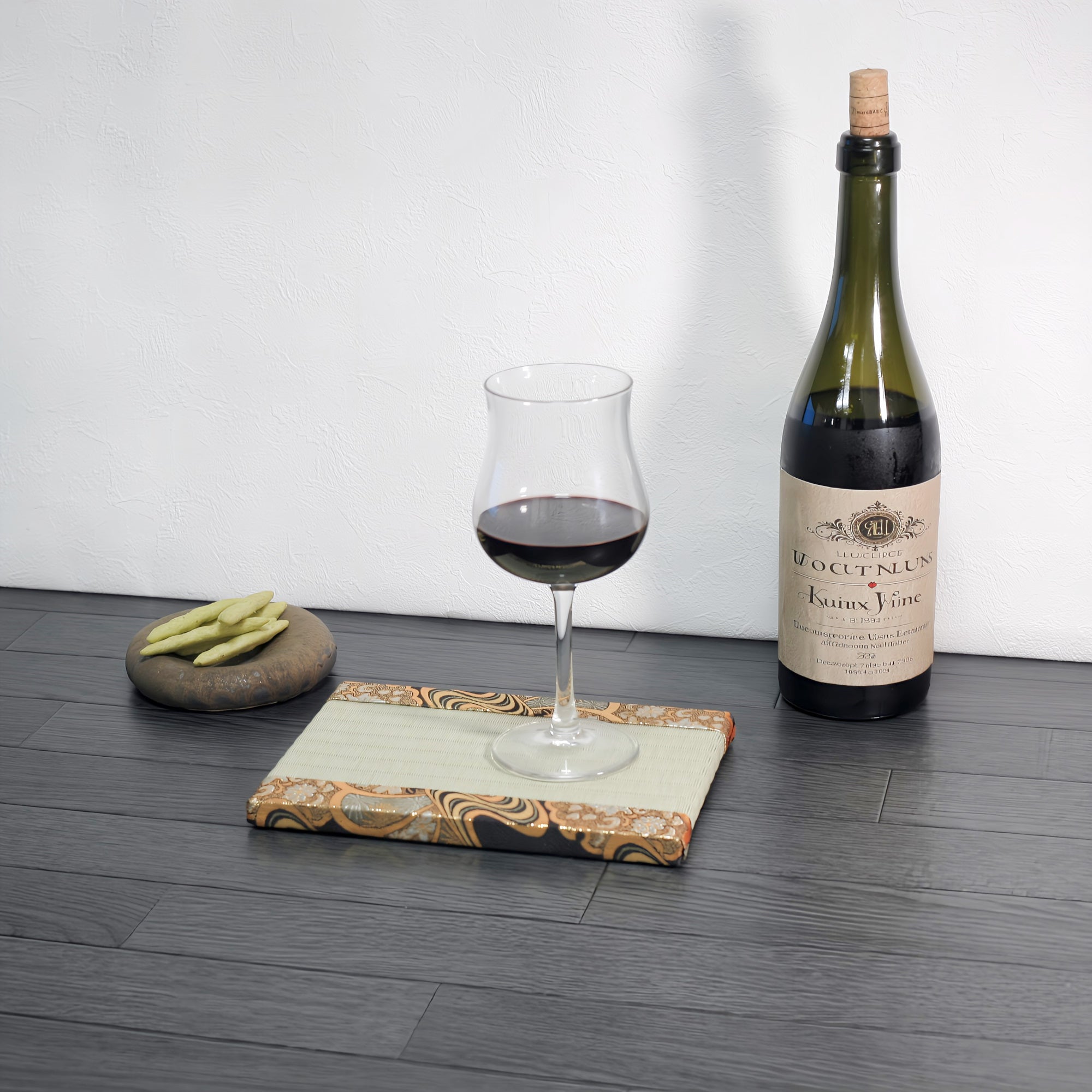 消臭効果がある華やかなミニ畳 金襴生地 ゴールド グリーン