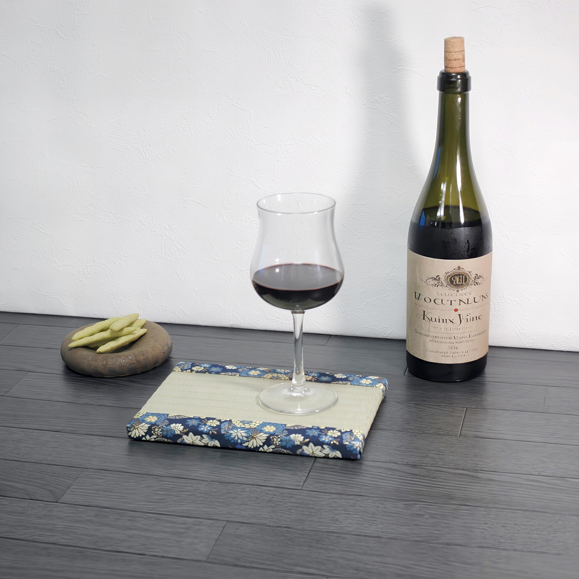 消臭効果がある華やかなミニ畳 金襴生地 ネイビーブルー グリーン