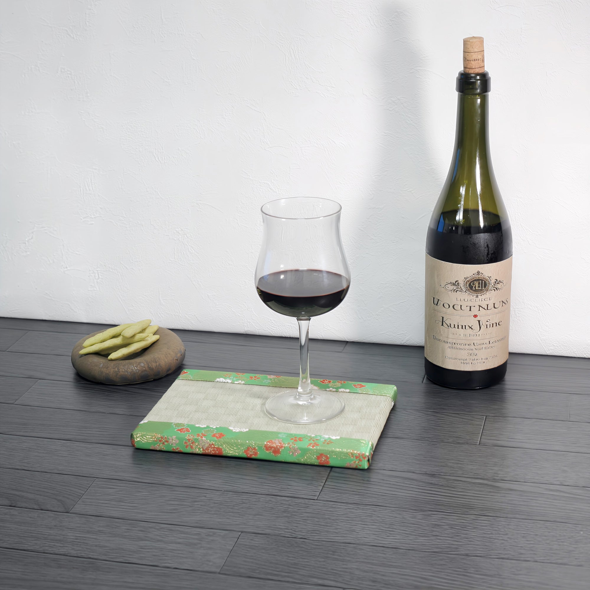 消臭効果がある華やかなミニ畳 金襴生地 グリーン 市松グリーン