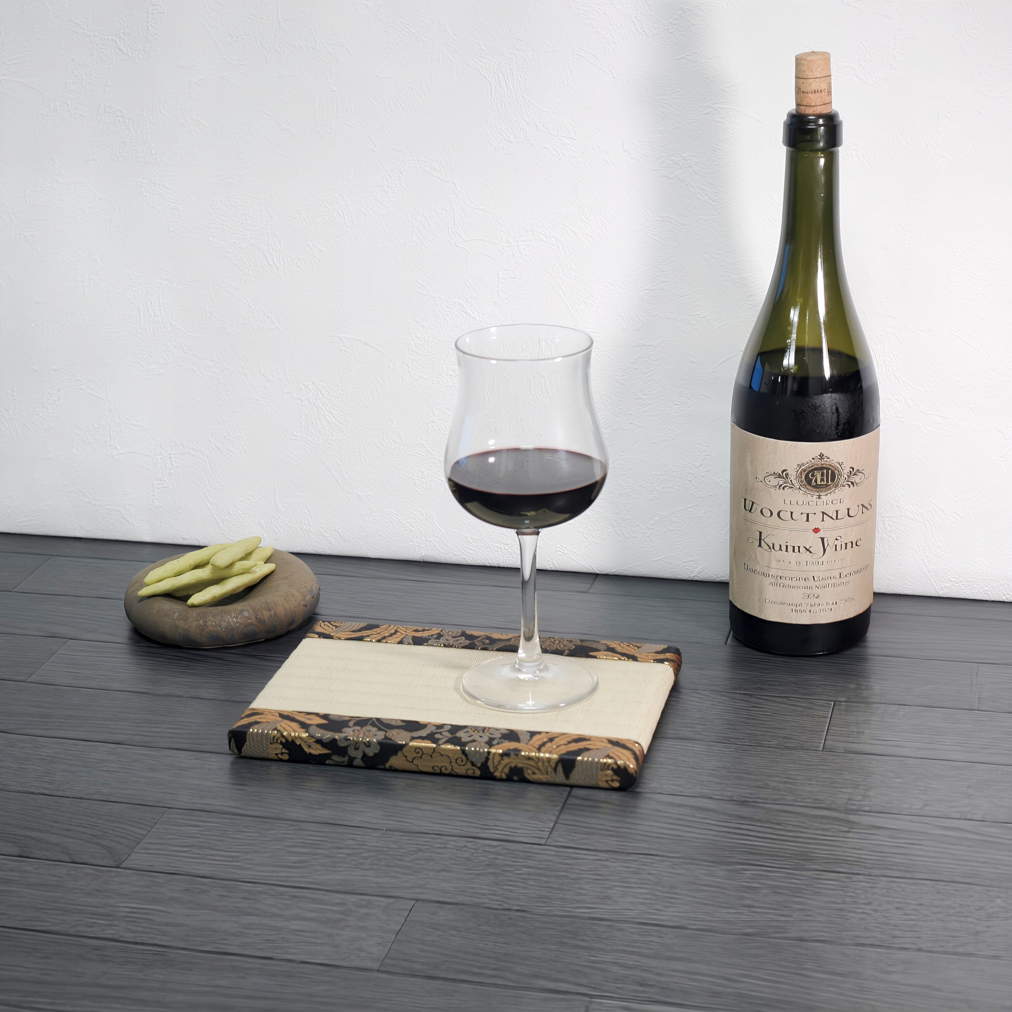 消臭効果がある華やかなミニ畳 金襴生地 ブラック グリーン