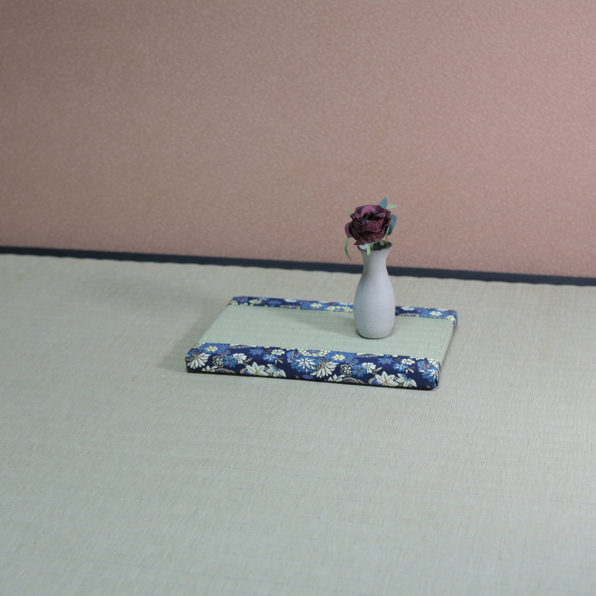 消臭効果がある華やかなミニ畳 金襴生地 ネイビーブルー グリーン