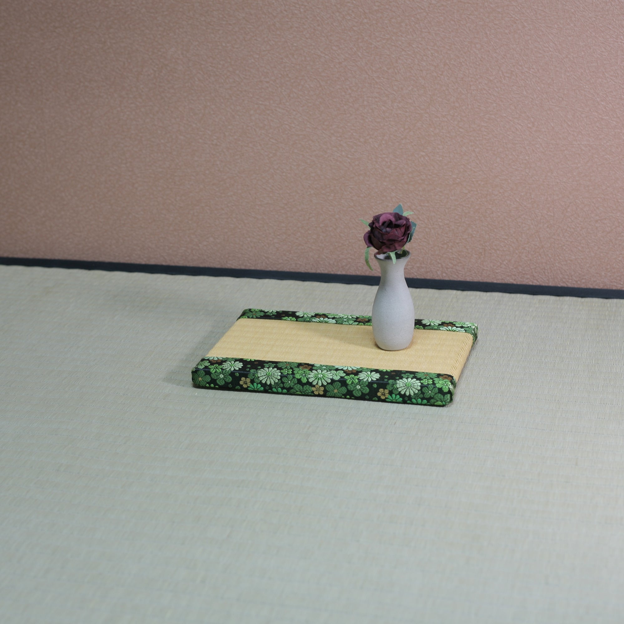 消臭効果がある華やかなミニ畳 金襴生地 グリーン イエロー