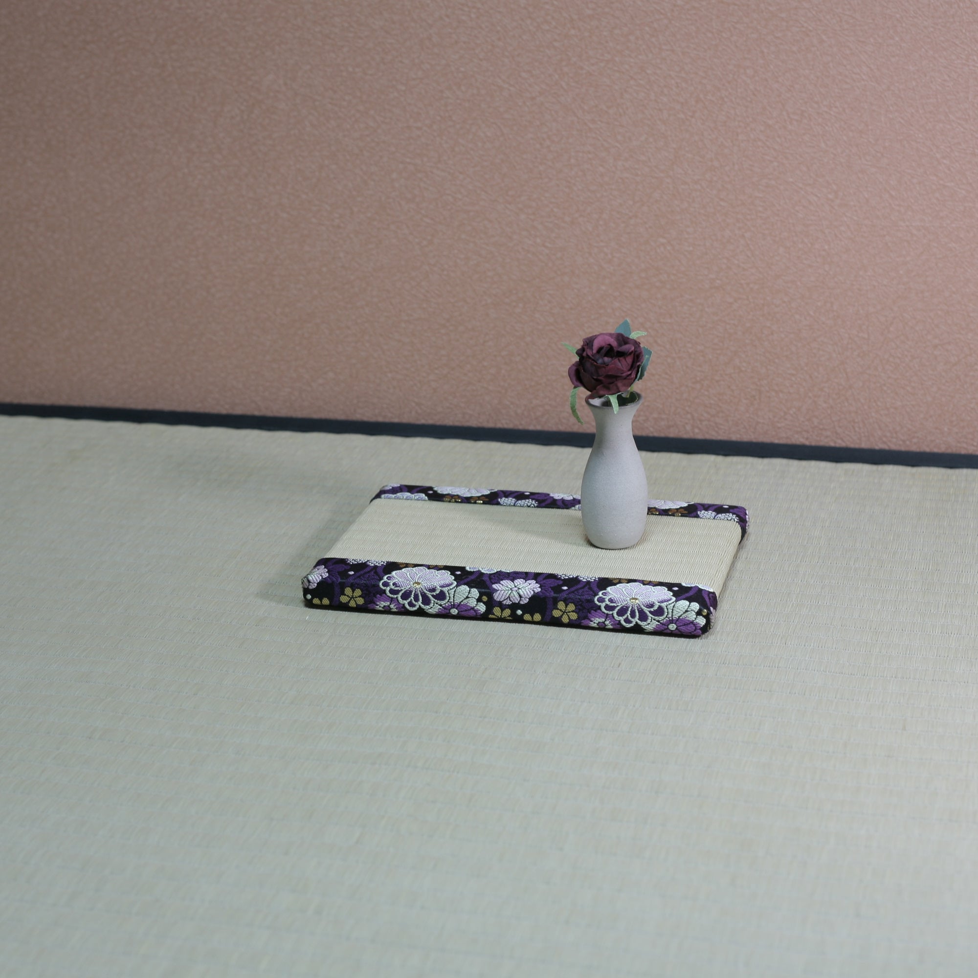 消臭効果がある華やかなミニ畳 金襴生地 パープル グリーン