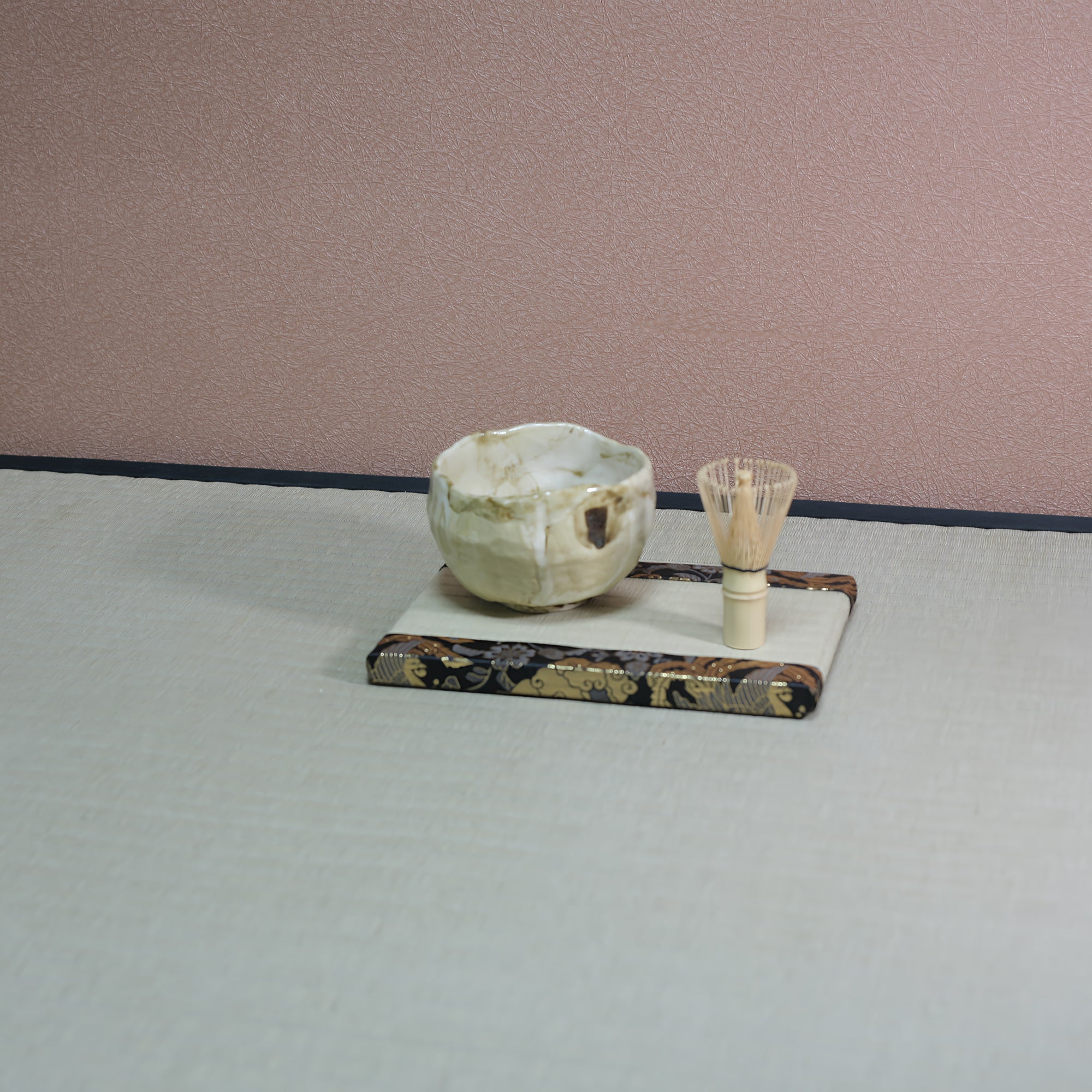 消臭効果がある華やかなミニ畳 金襴生地 ブラック グリーン