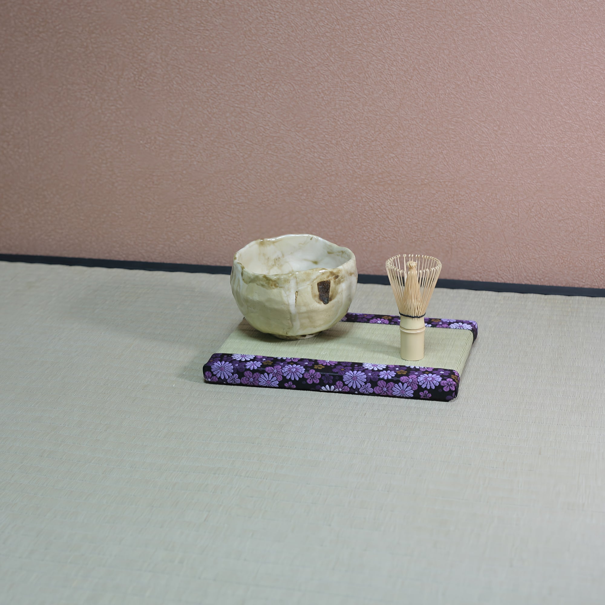 消臭効果がある華やかなミニ畳 金襴生地 パープル グリーン