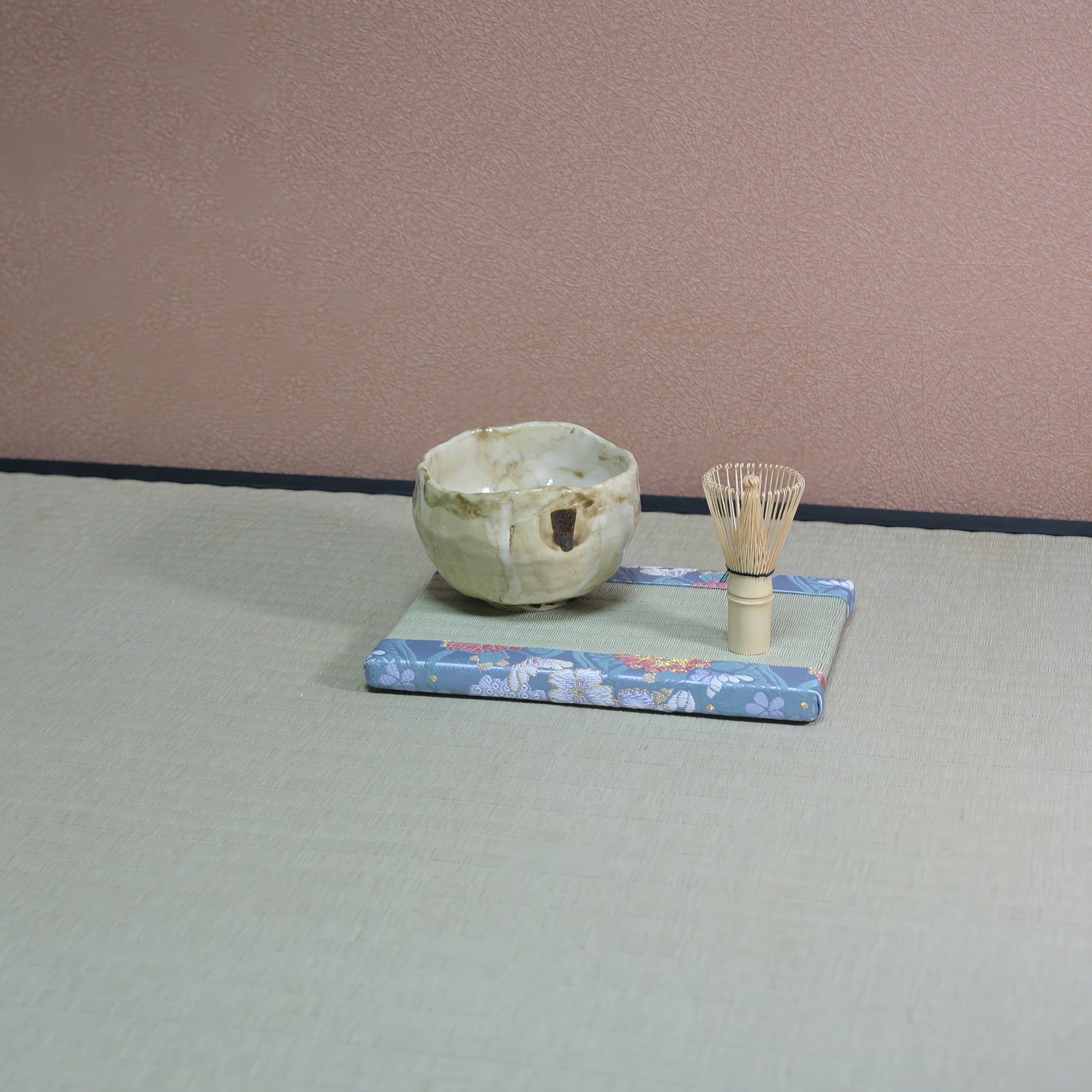 消臭効果がある華やかなミニ畳 金襴生地 スカイブルー グリーン