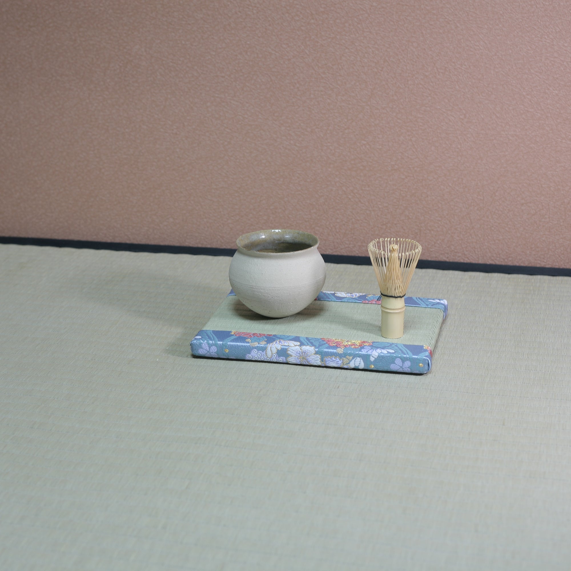 消臭効果がある華やかなミニ畳 金襴生地 スカイブルー グリーン
