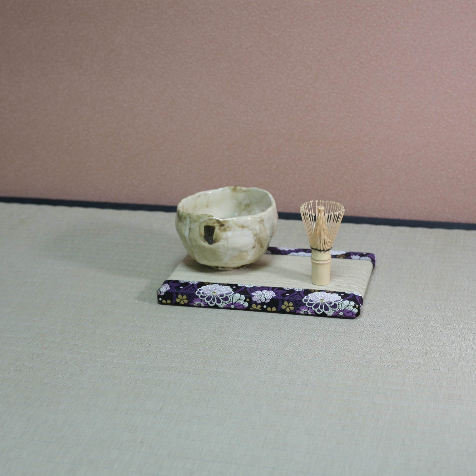 消臭効果がある華やかなミニ畳 金襴生地 パープル グリーン