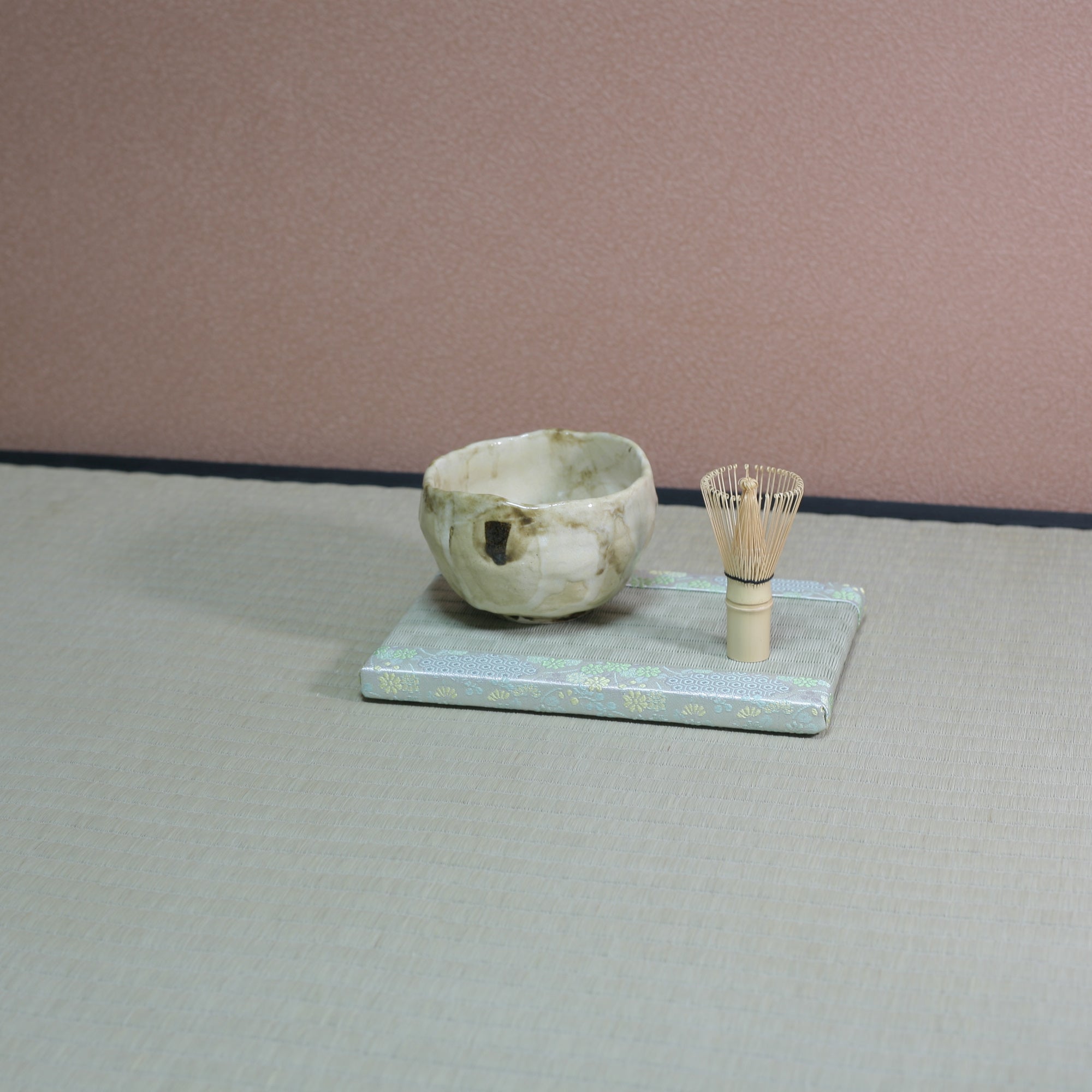 消臭効果がある華やかなミニ畳 金襴生地 グリーン 市松グリーン