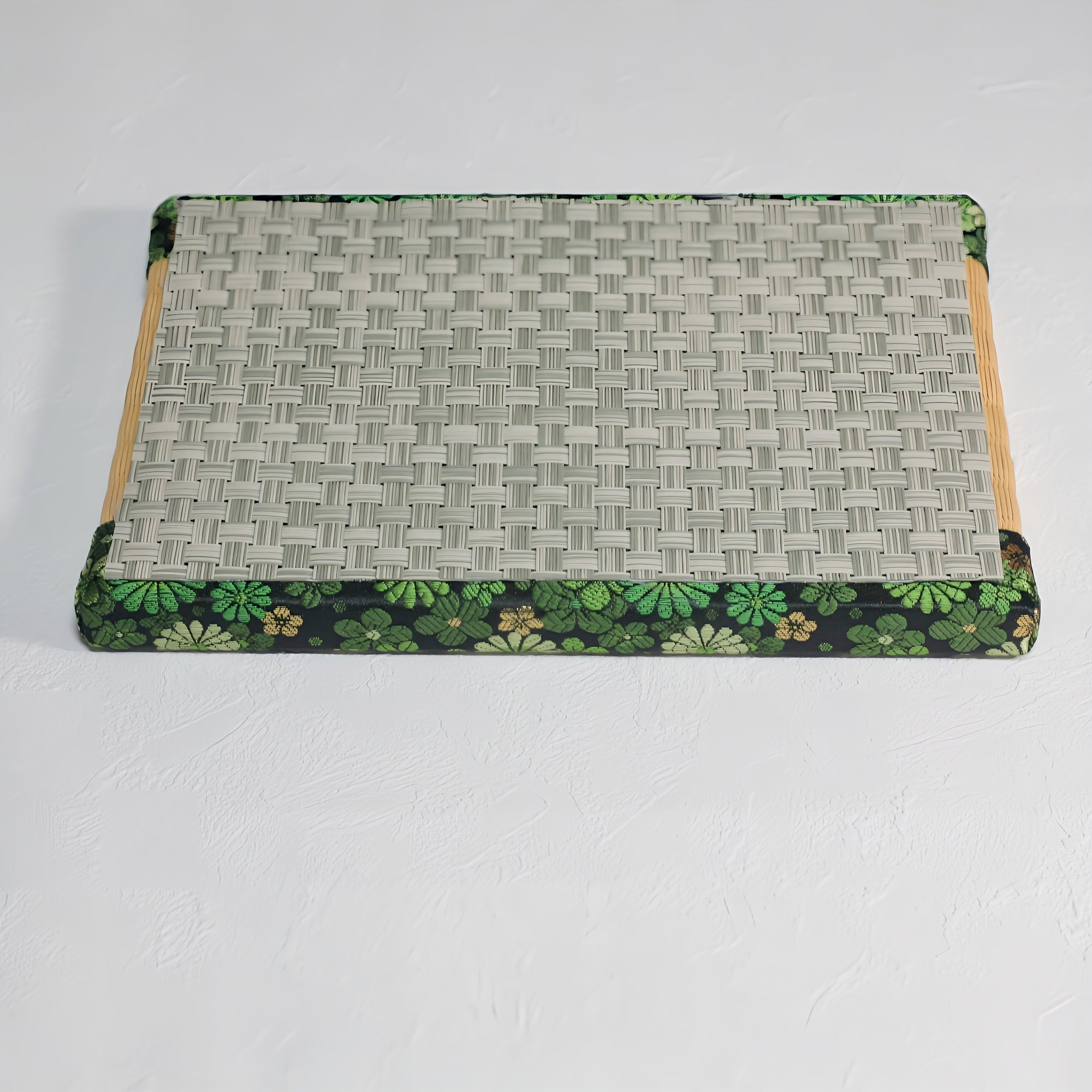 消臭効果がある華やかなミニ畳 金襴生地 グリーン イエロー