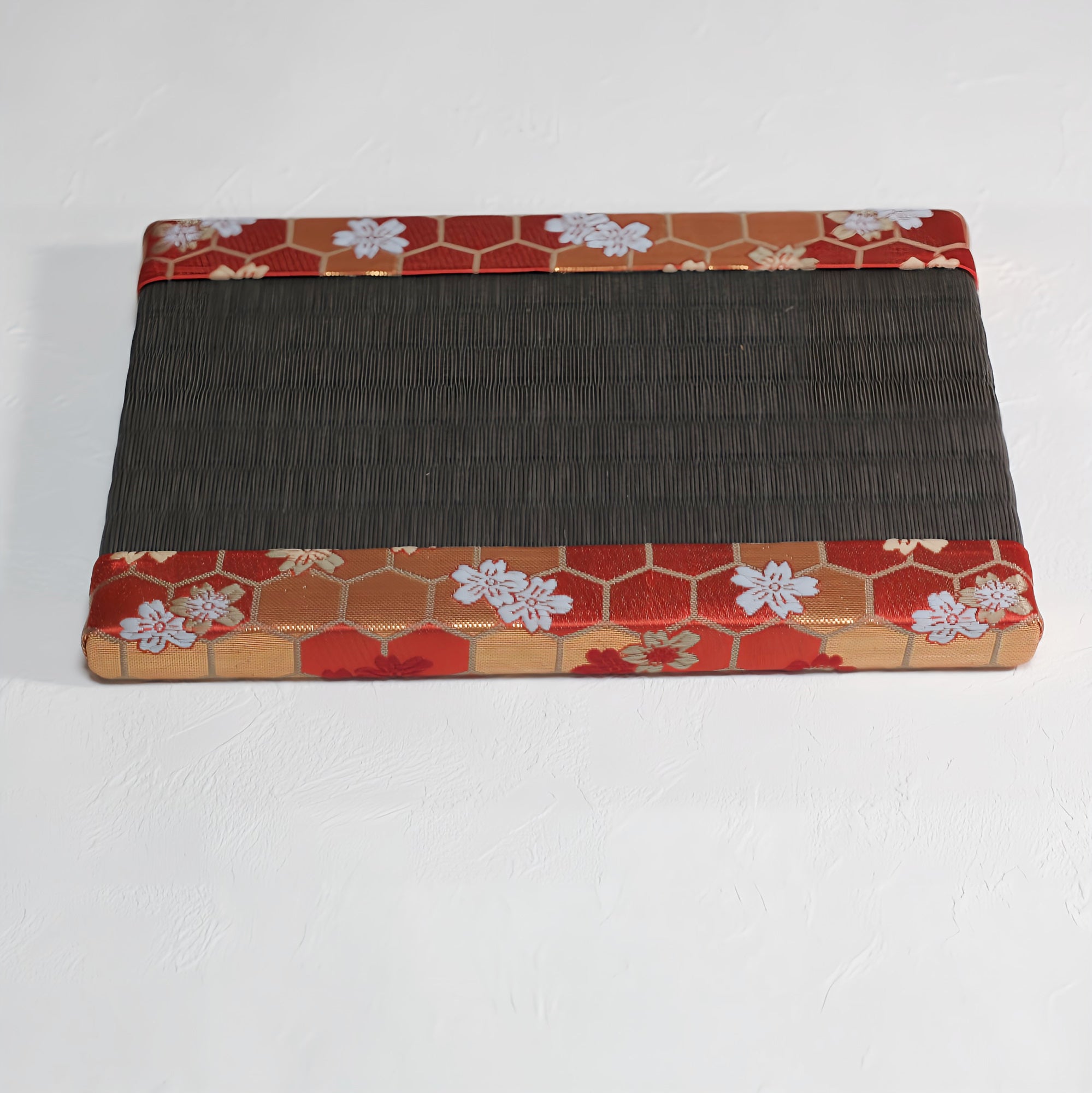 消臭効果がある華やかなミニ畳 金襴生地 レッド 栗色