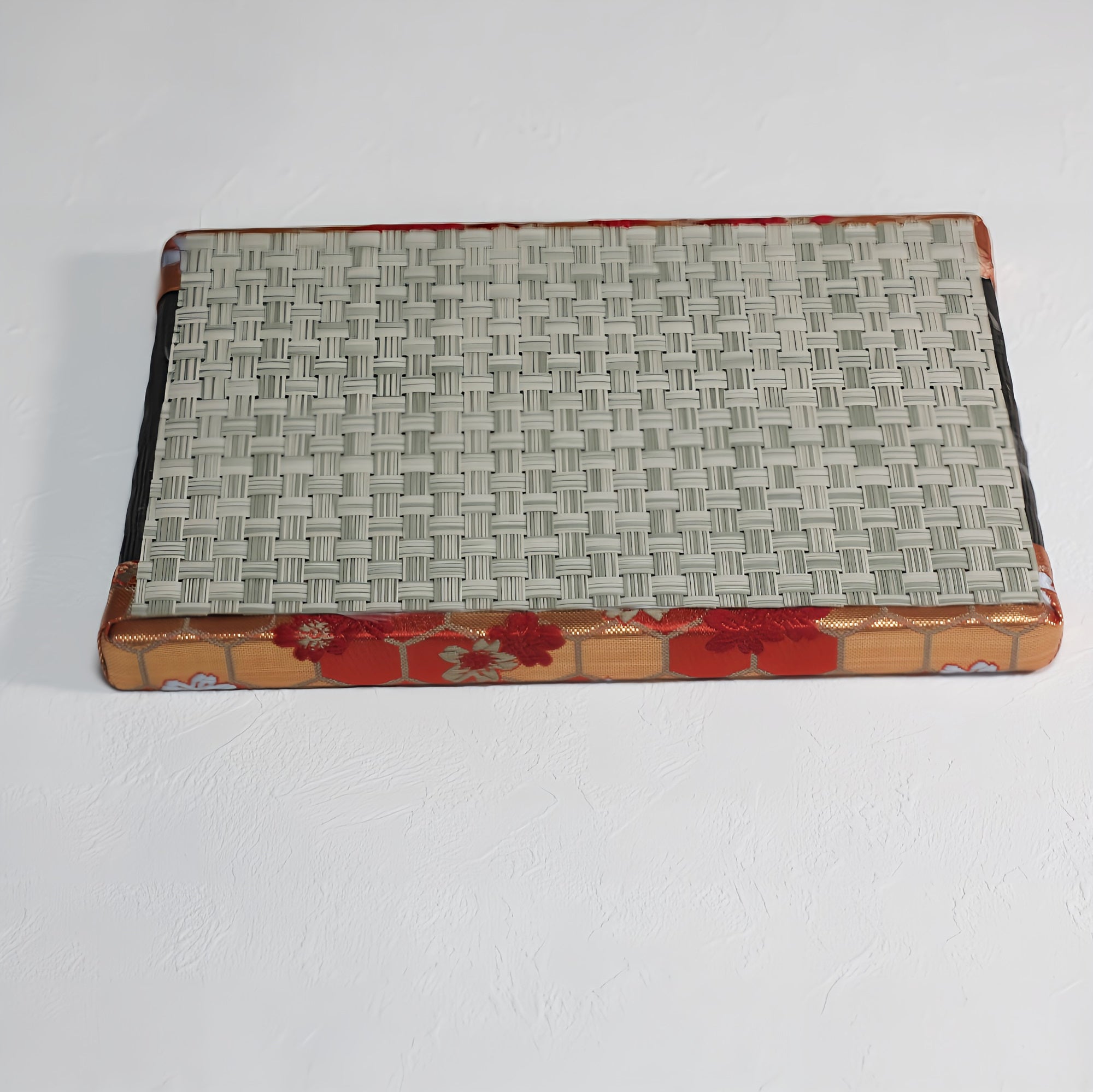 消臭効果がある華やかなミニ畳 金襴生地 レッド 栗色