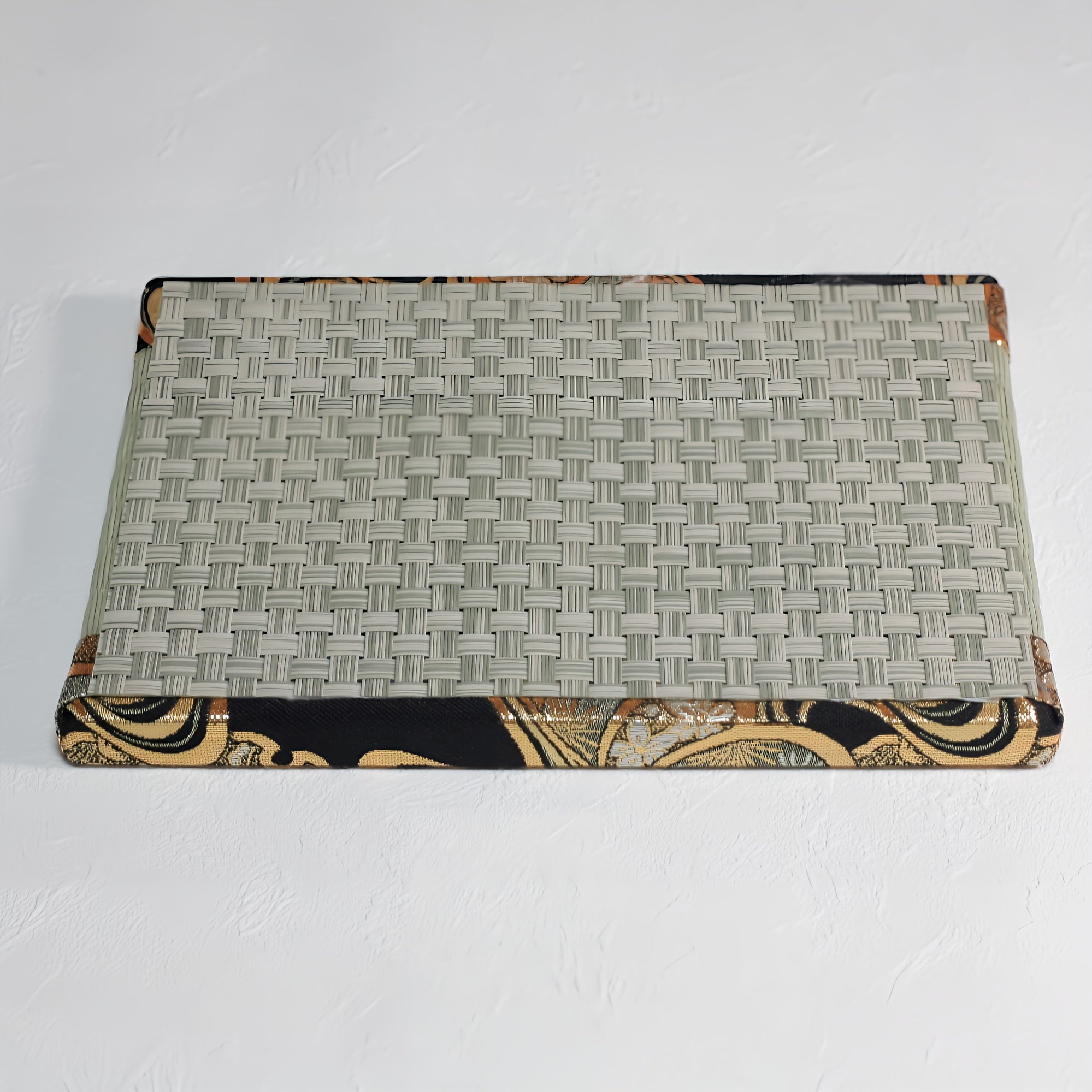 消臭効果がある華やかなミニ畳 金襴生地 ブラック グリーン