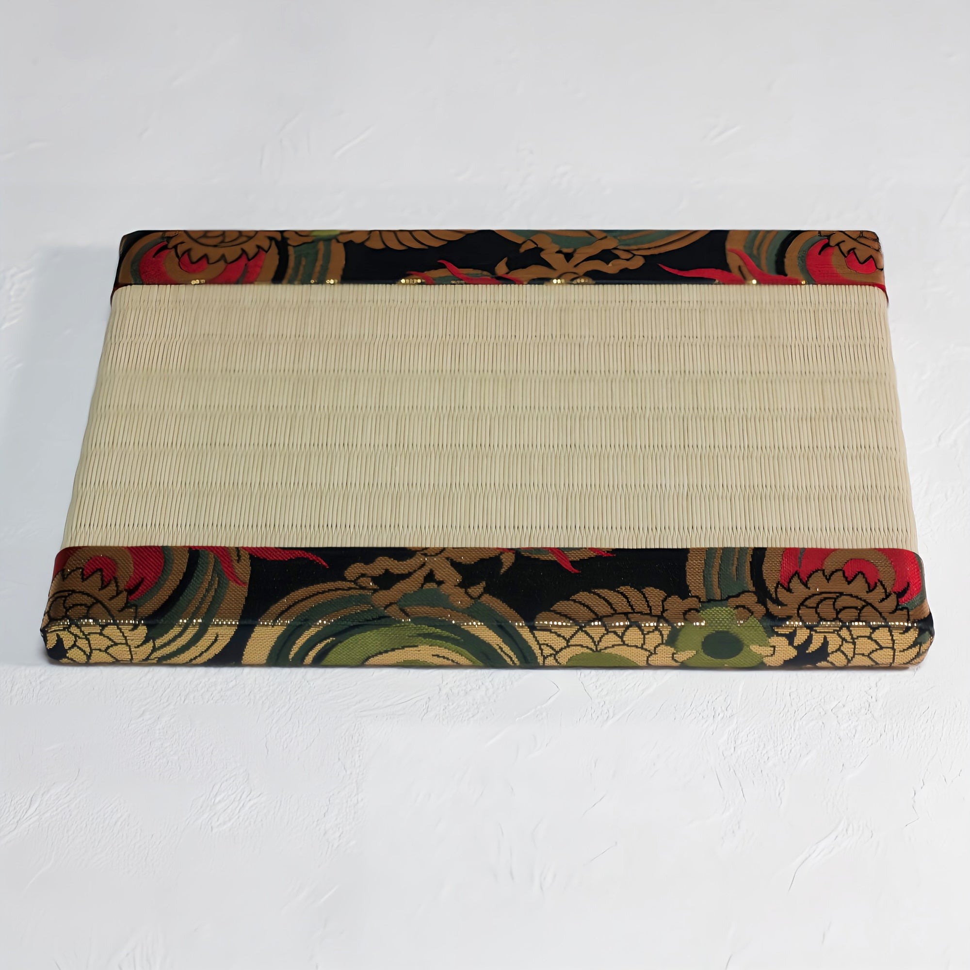 消臭効果がある華やかなミニ畳 金襴生地 ブラック ゴールド グリーン