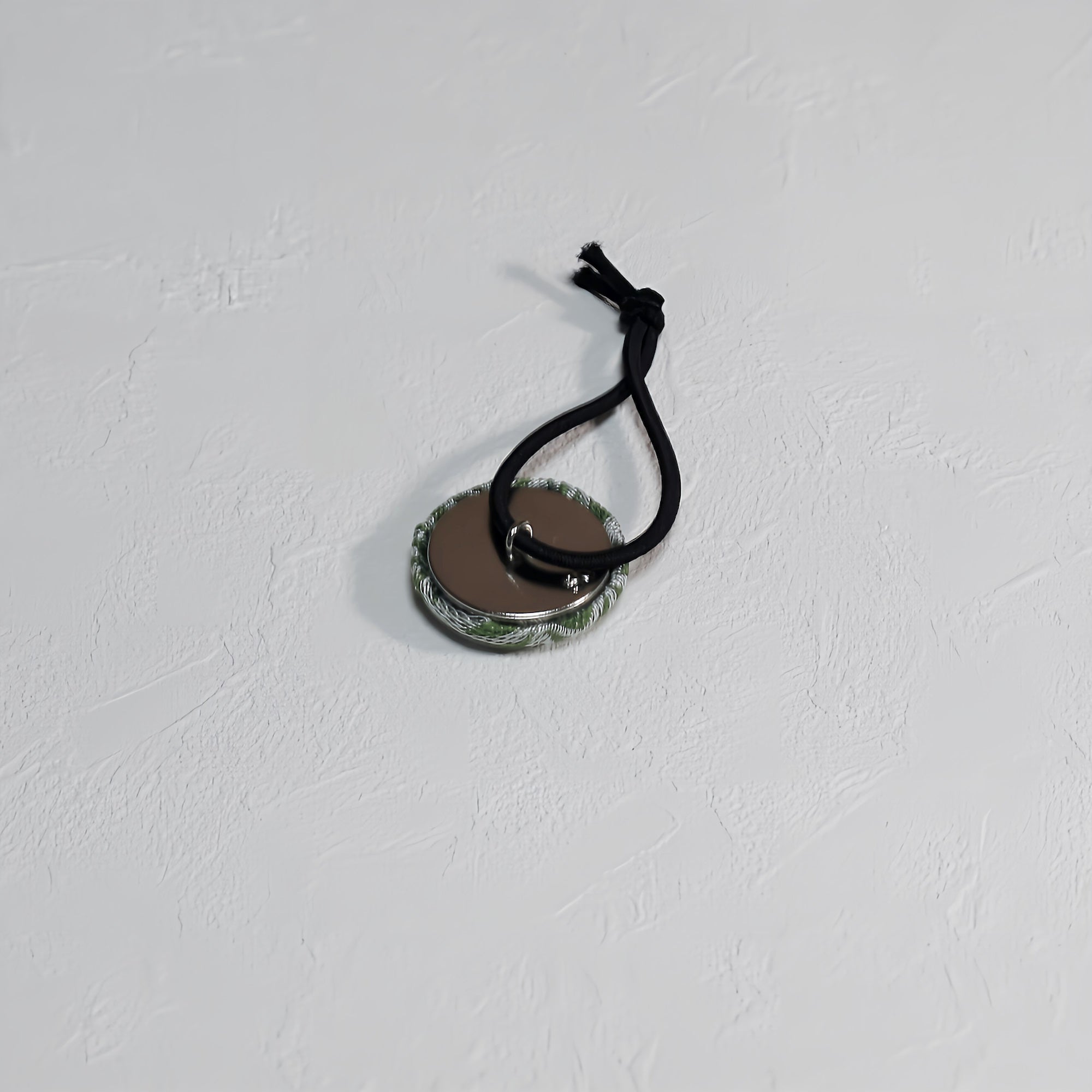 畳へりをアレンジしたヘアゴム グリーン あさぎり柄