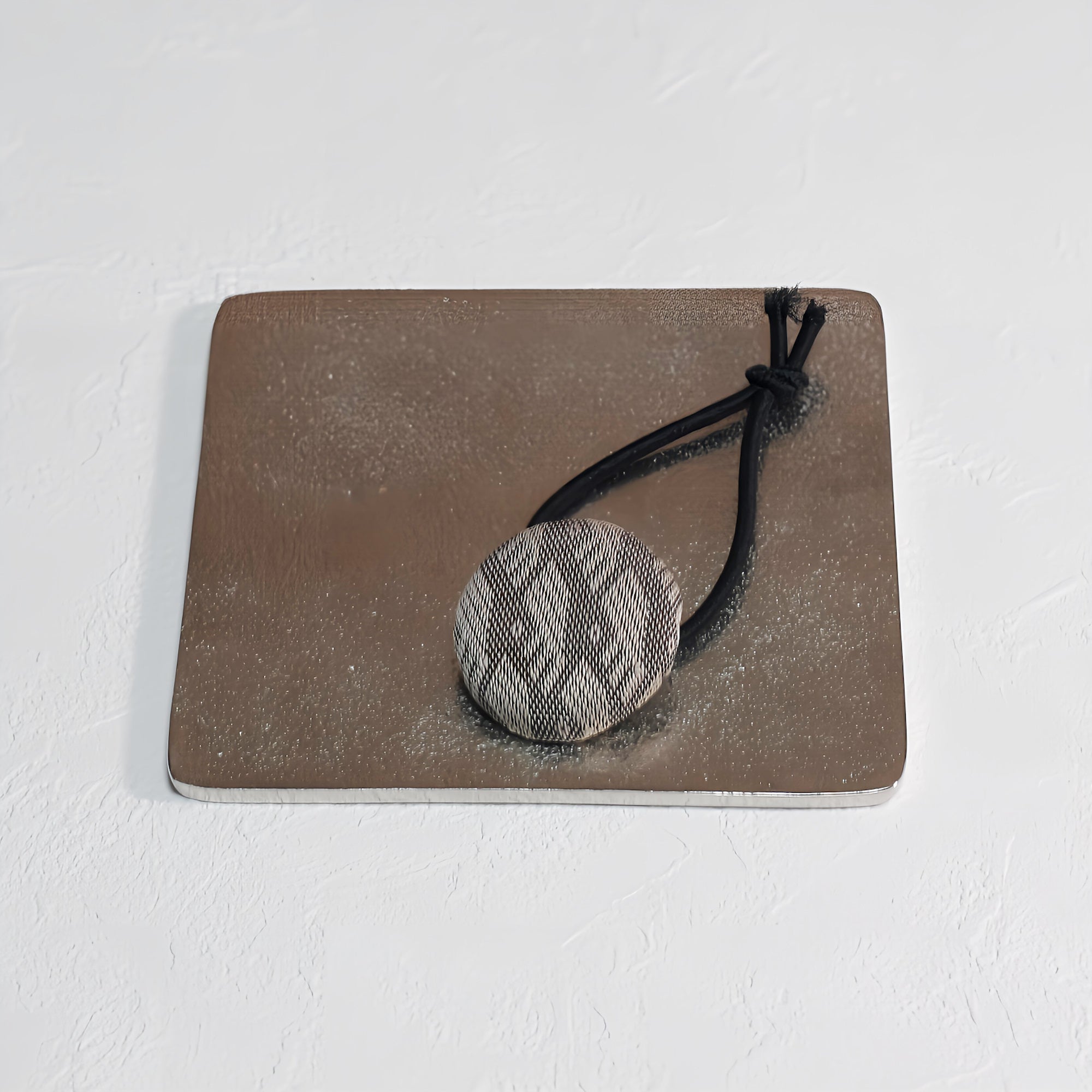 畳へりをアレンジしたヘアゴム ベージュ グレー