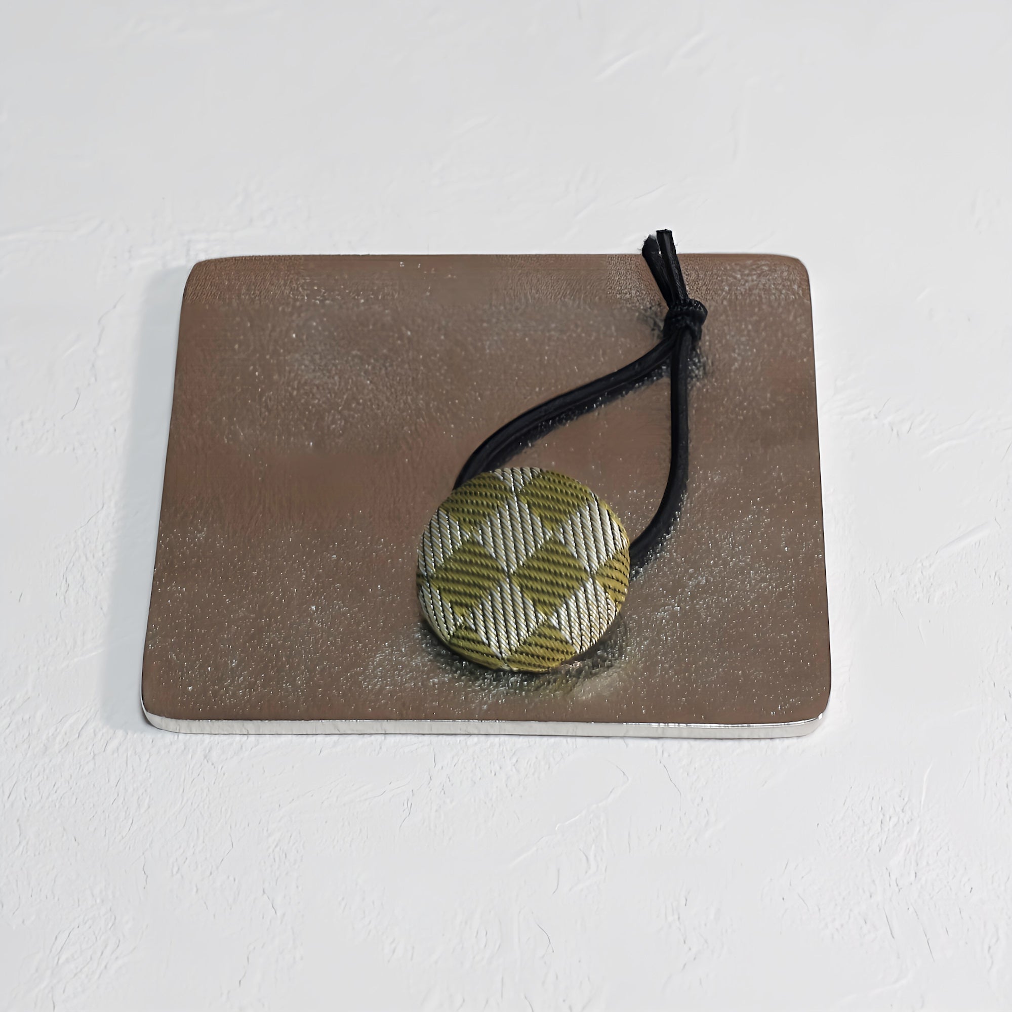 畳へりをアレンジしたヘアゴム イエロー チェック柄