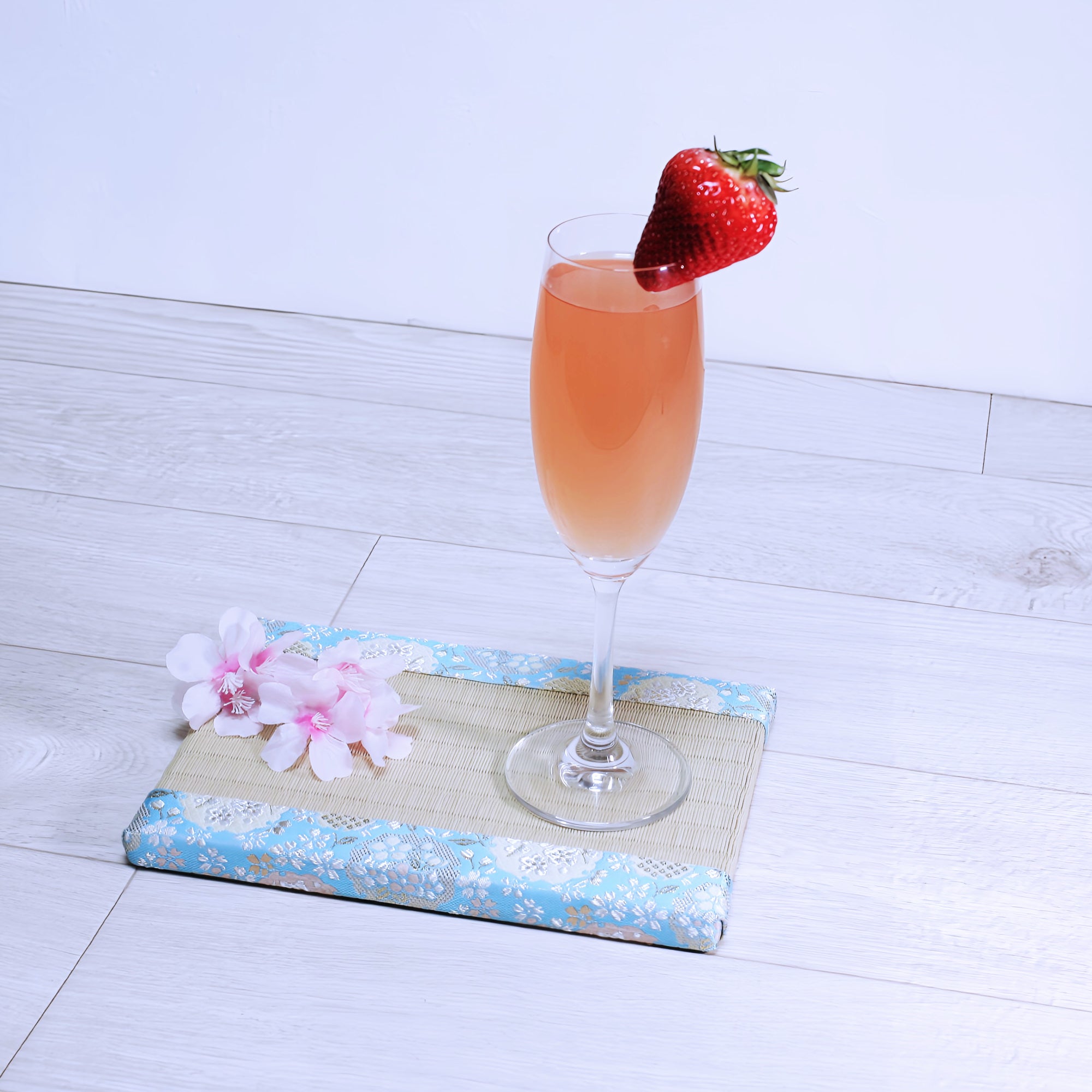 ミニ畳 消臭効果がある華やかなミニ畳 金襴生地 水色 緑