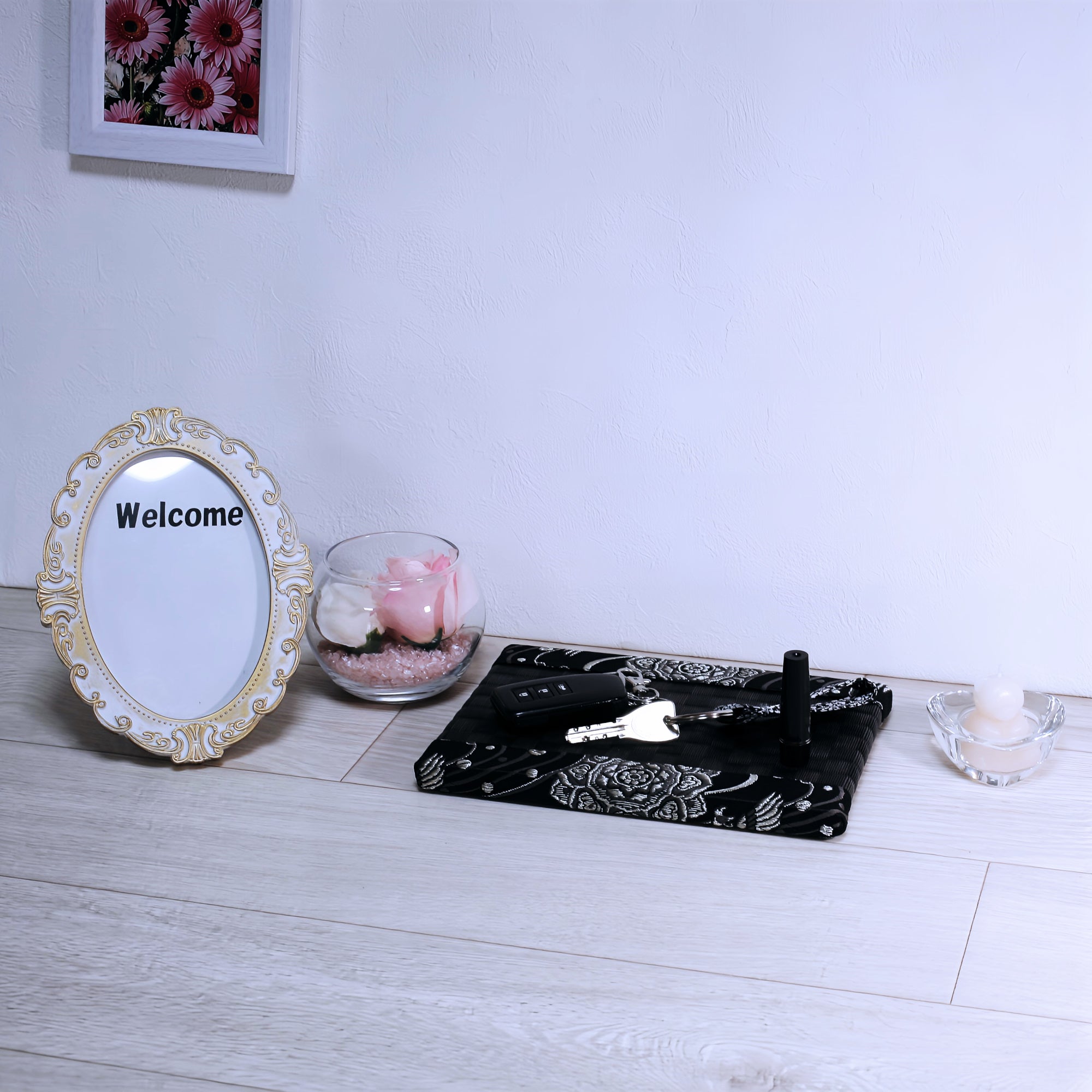 ミニ畳 消臭効果がある華やかなミニ畳 金襴生地 ブラック 市松ブラック