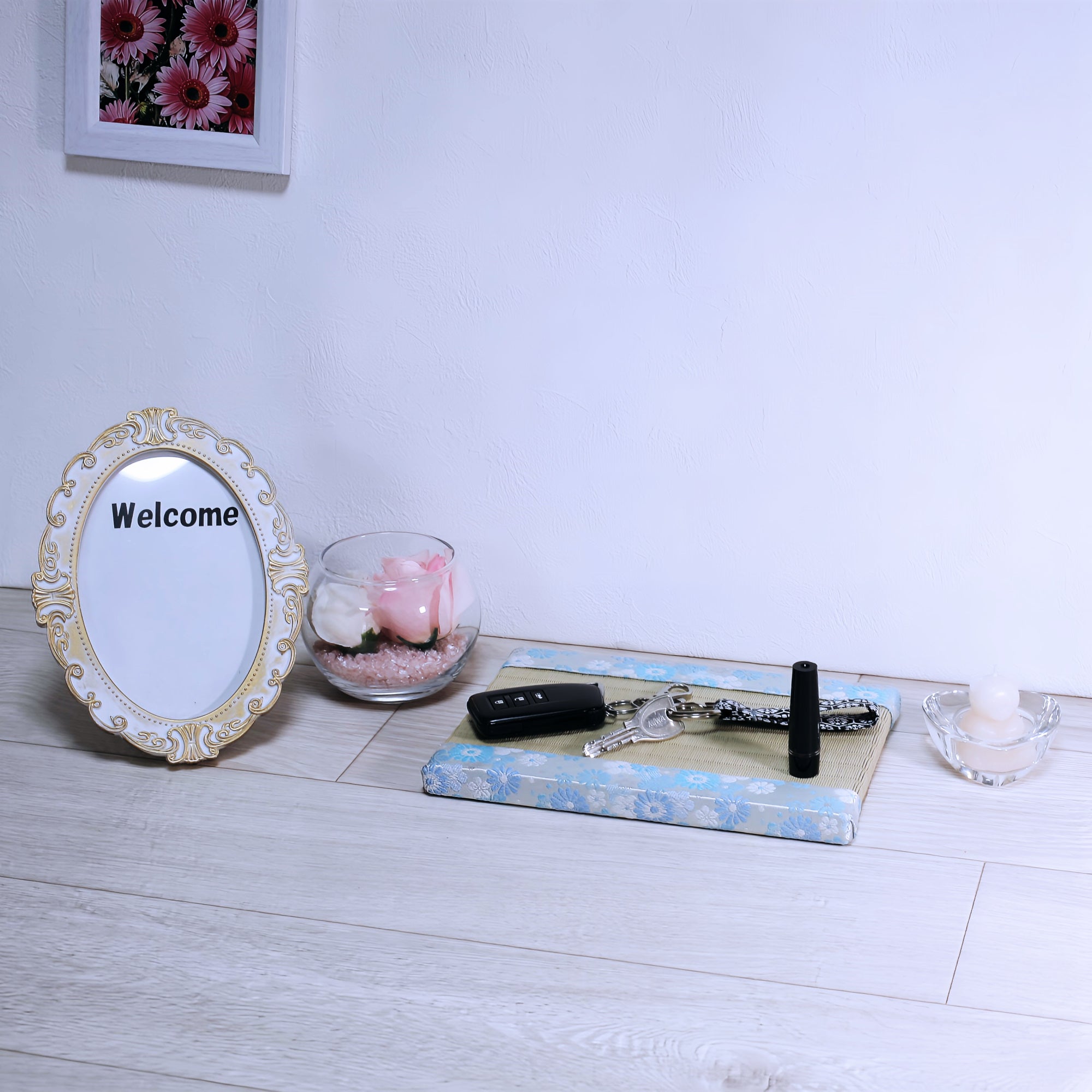 ミニ畳 消臭効果がある華やかなミニ畳 金襴生地 ブルー グリーン