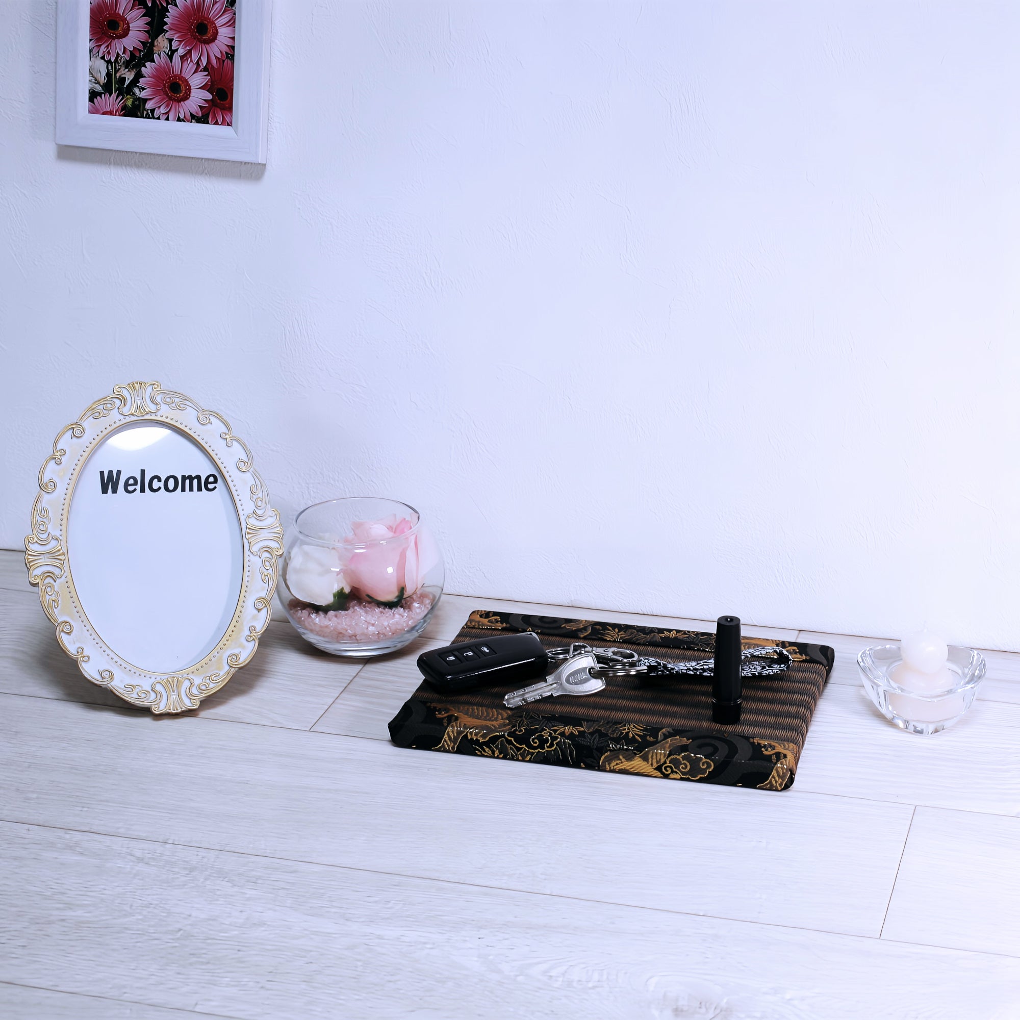 ミニ畳 消臭効果がある華やかなミニ畳 金襴生地 ゴールド ブラック ブラウン