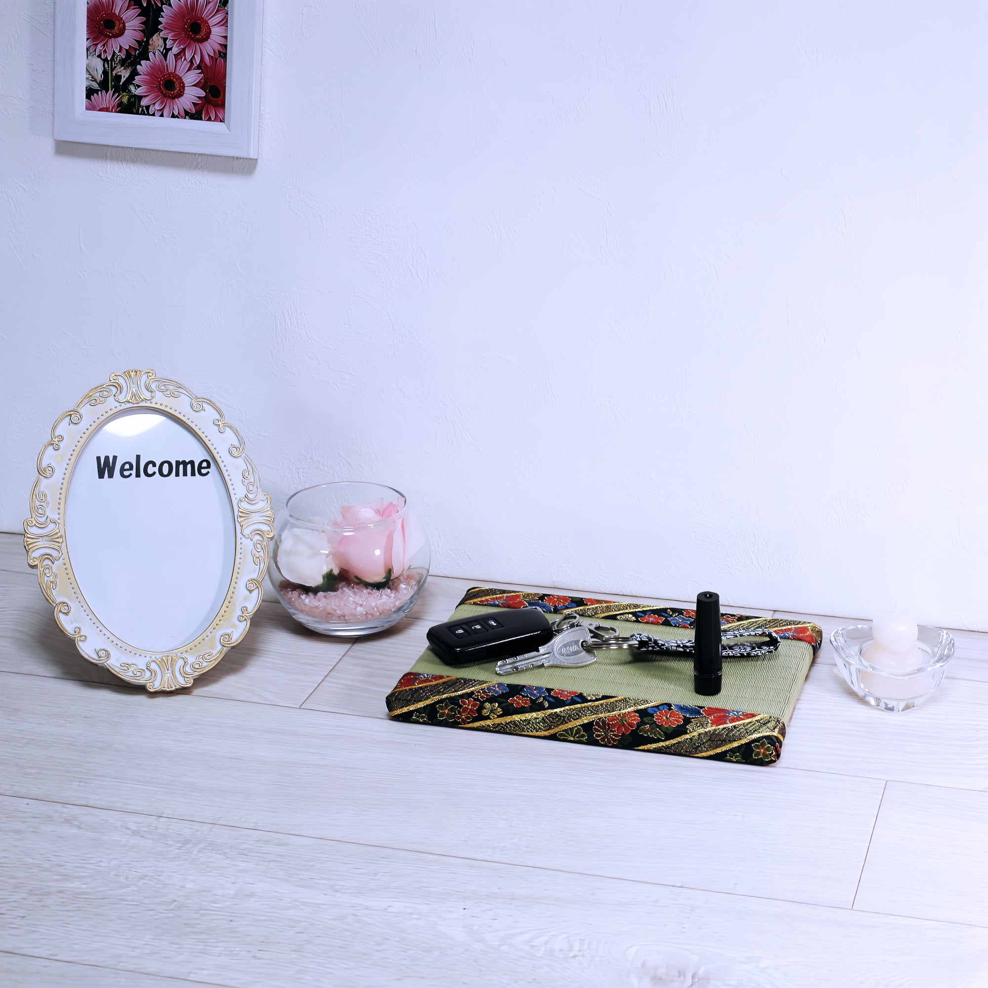 ミニ畳 消臭効果がある華やかなミニ畳 金襴生地 カラフル グリーン