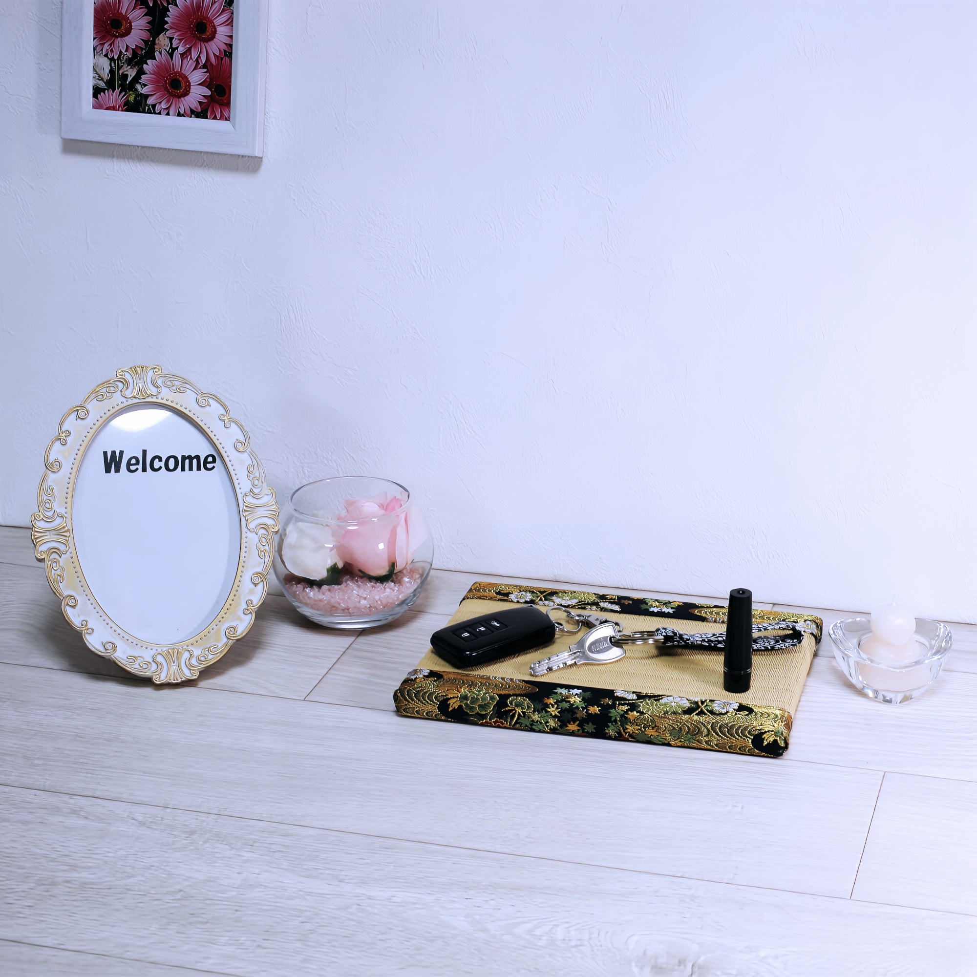 ミニ畳 消臭効果がある華やかなミニ畳 金襴生地 カラフル イエロー