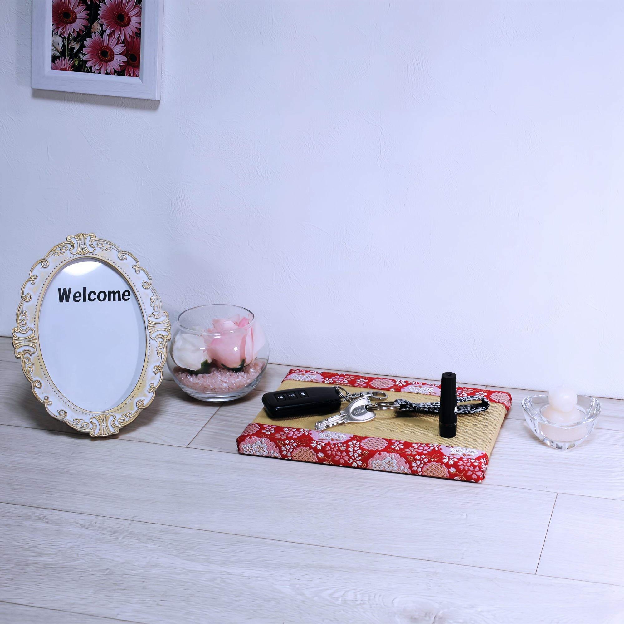 ミニ畳 消臭効果がある華やかなミニ畳 金襴生地 レッド イエロー