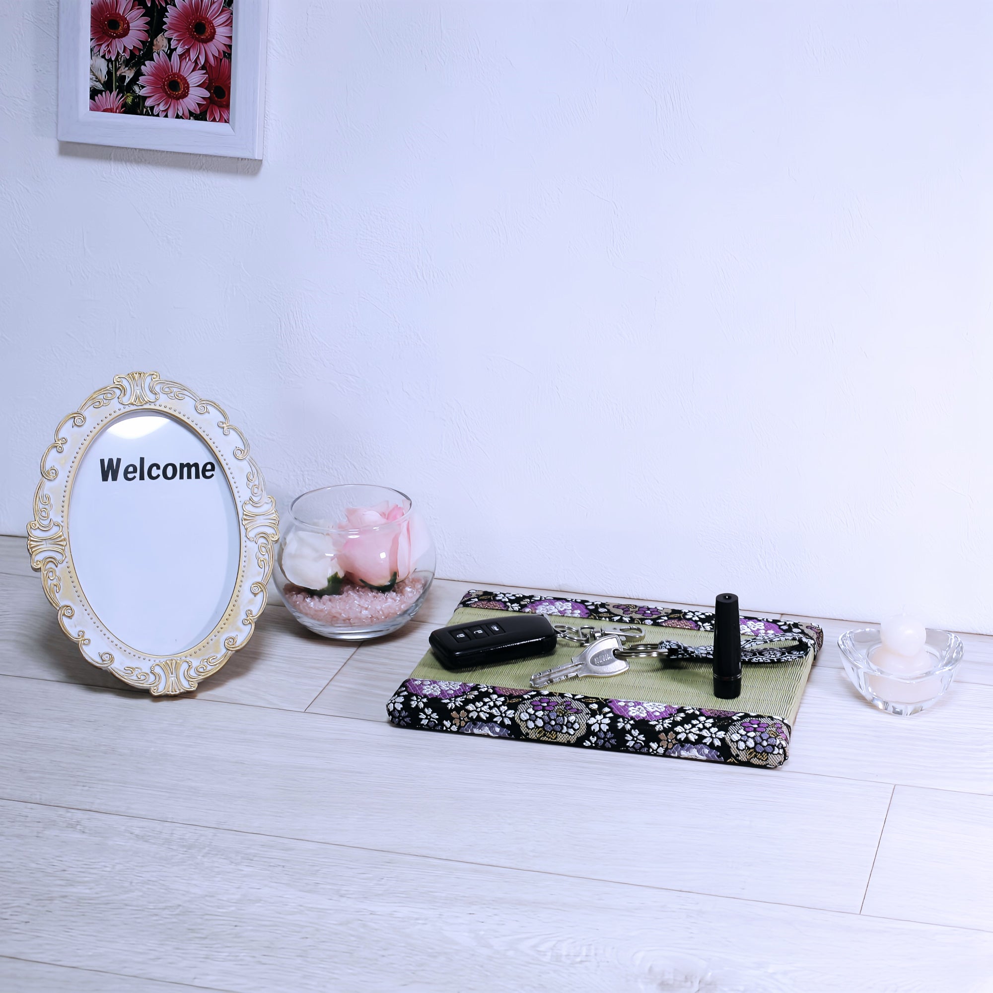 ミニ畳 消臭効果がある華やかなミニ畳 金襴生地 パープル ブラック グリーン