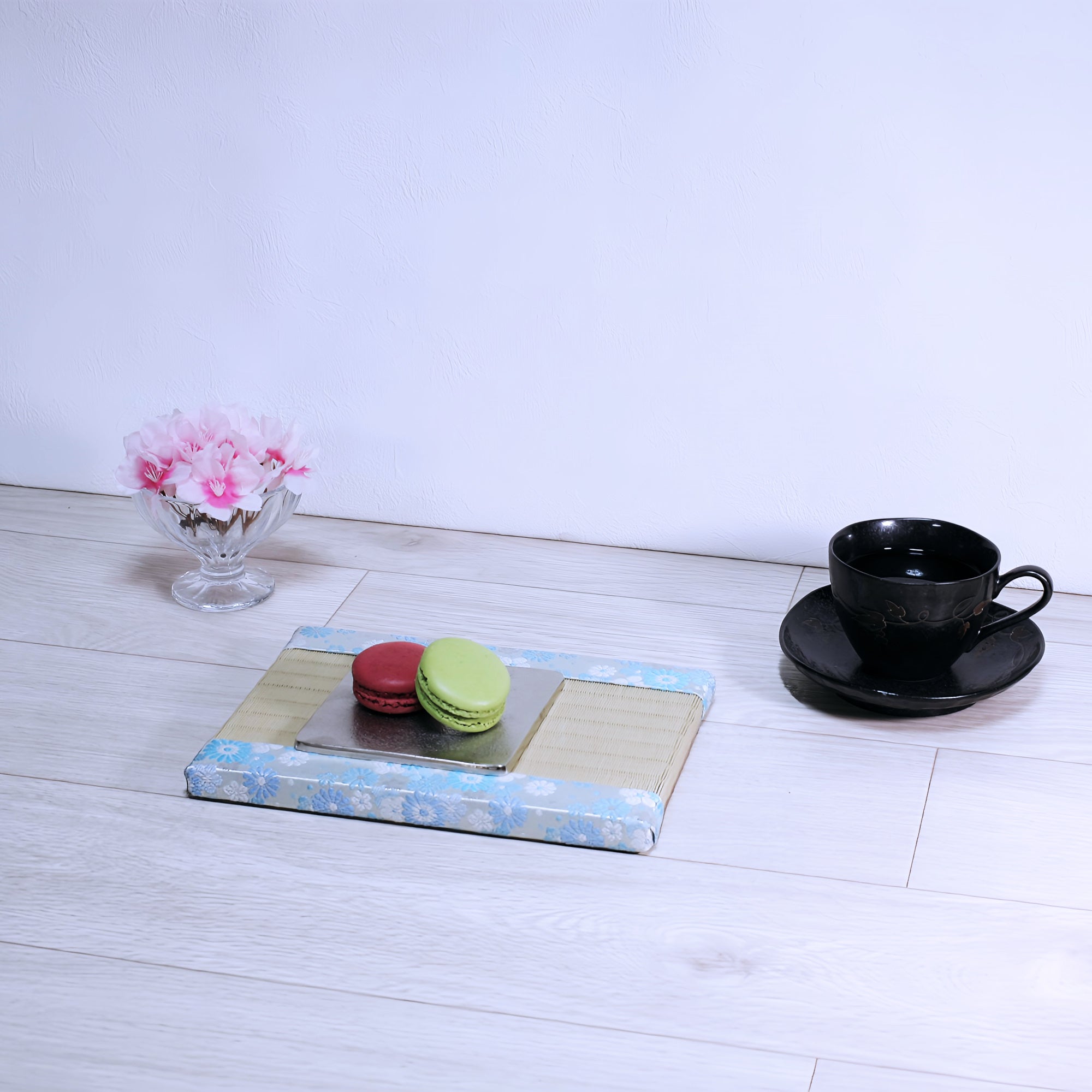 ミニ畳 消臭効果がある華やかなミニ畳 金襴生地 ブルー グリーン