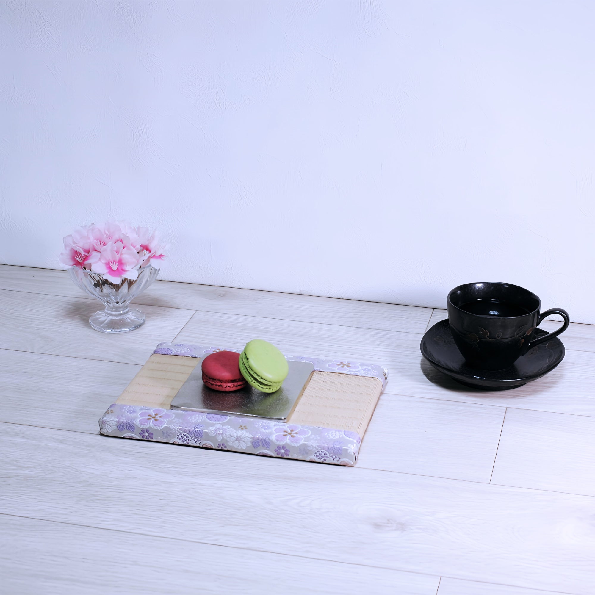 ミニ畳 消臭効果がある華やかなミニ畳 金襴生地 パープル ホワイト ベージュ 白茶色