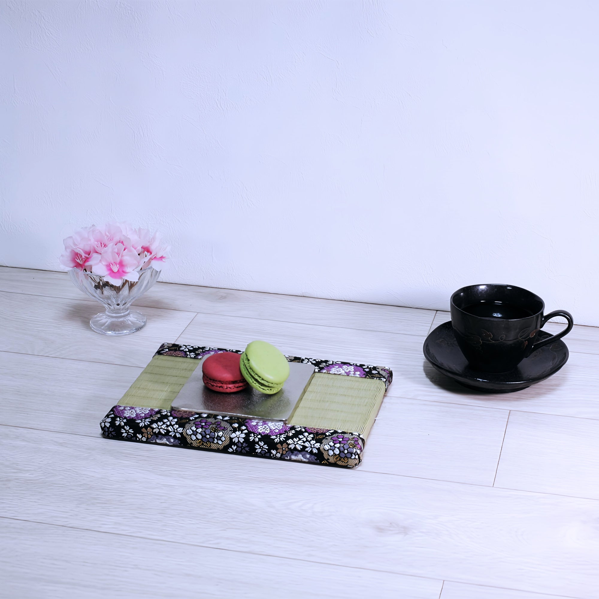 ミニ畳 消臭効果がある華やかなミニ畳 金襴生地 パープル ブラック グリーン