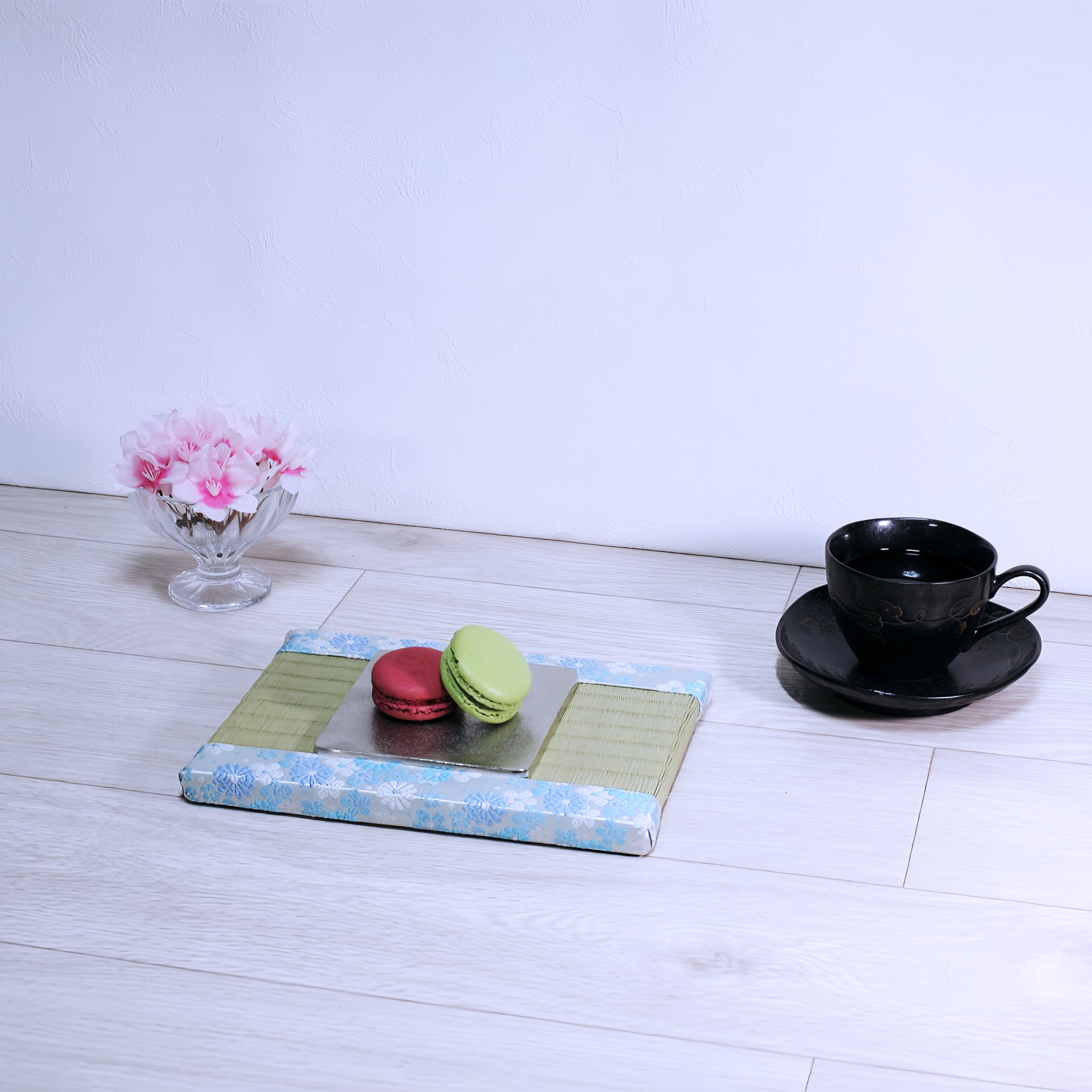 ミニ畳 消臭効果がある華やかなミニ畳 金襴生地 ブルー グリーン