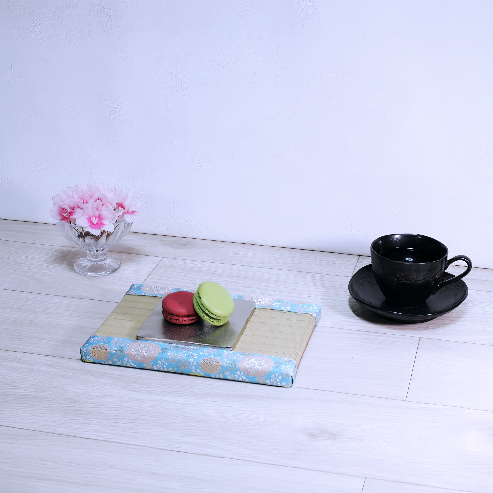 ミニ畳 消臭効果がある華やかなミニ畳 金襴生地 ブルー グリーン