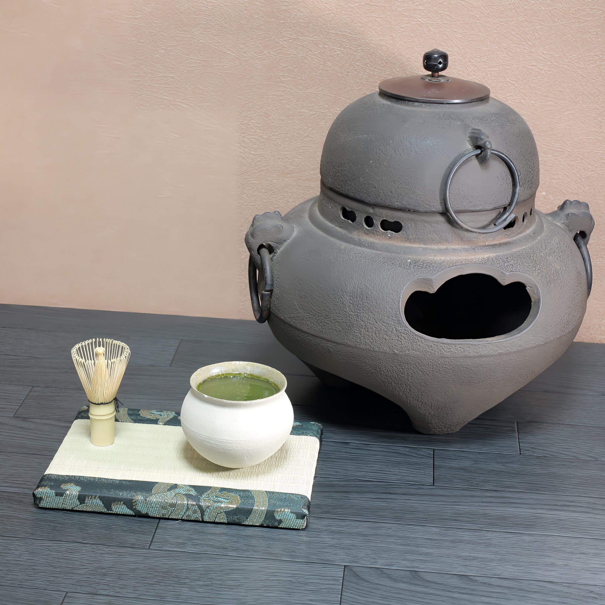 ミニ畳 消臭効果がある華やかなミニ畳 金襴生地 グリーン 若草色