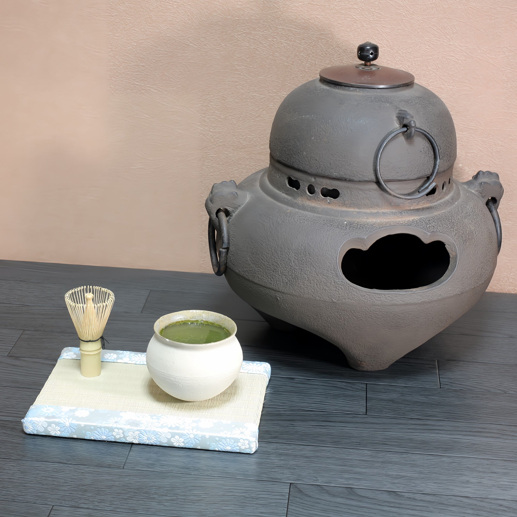 ミニ畳 消臭効果がある華やかなミニ畳 金襴生地 ブルー グリーン