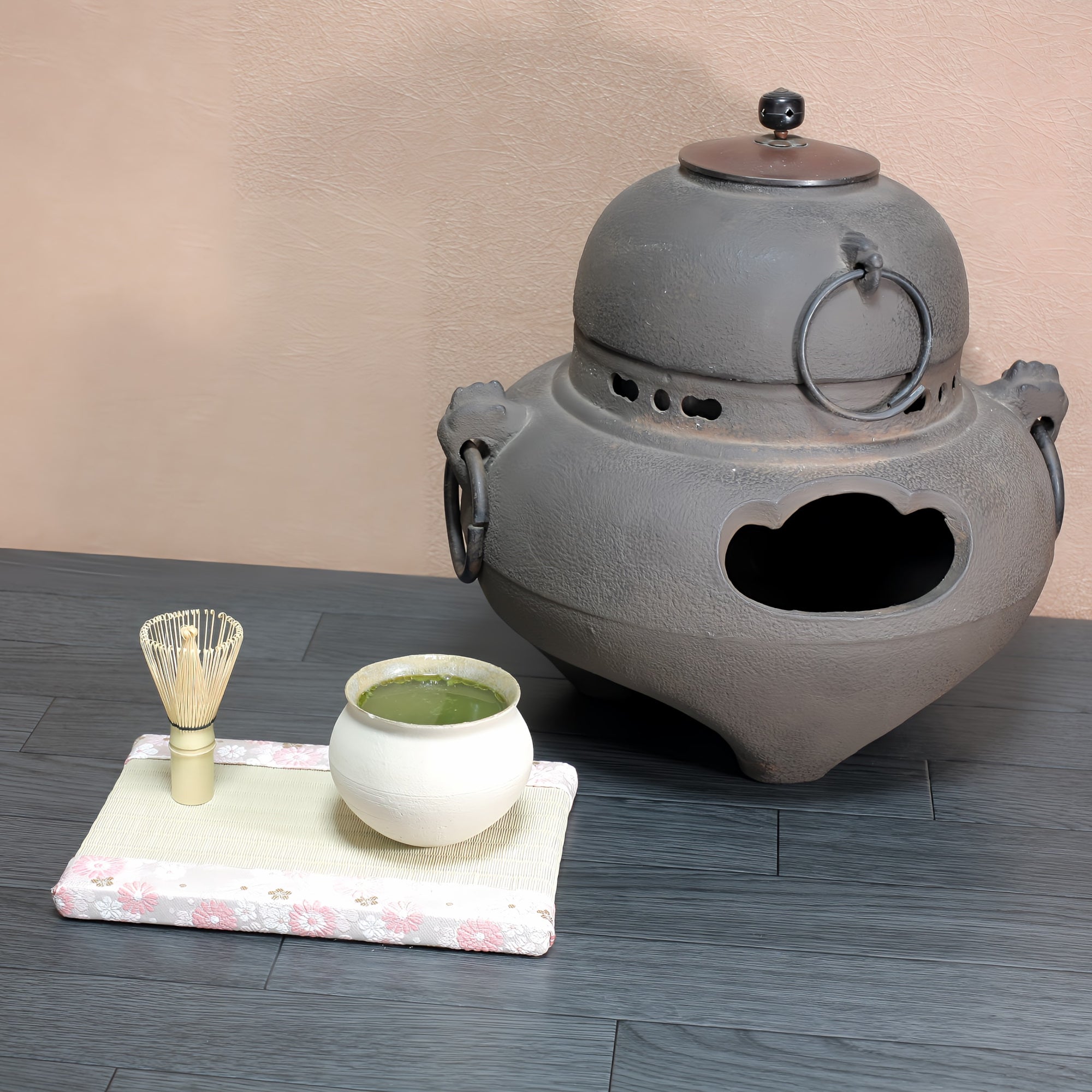 ミニ畳 消臭効果がある華やかなミニ畳 金襴生地 ピンク グリーン