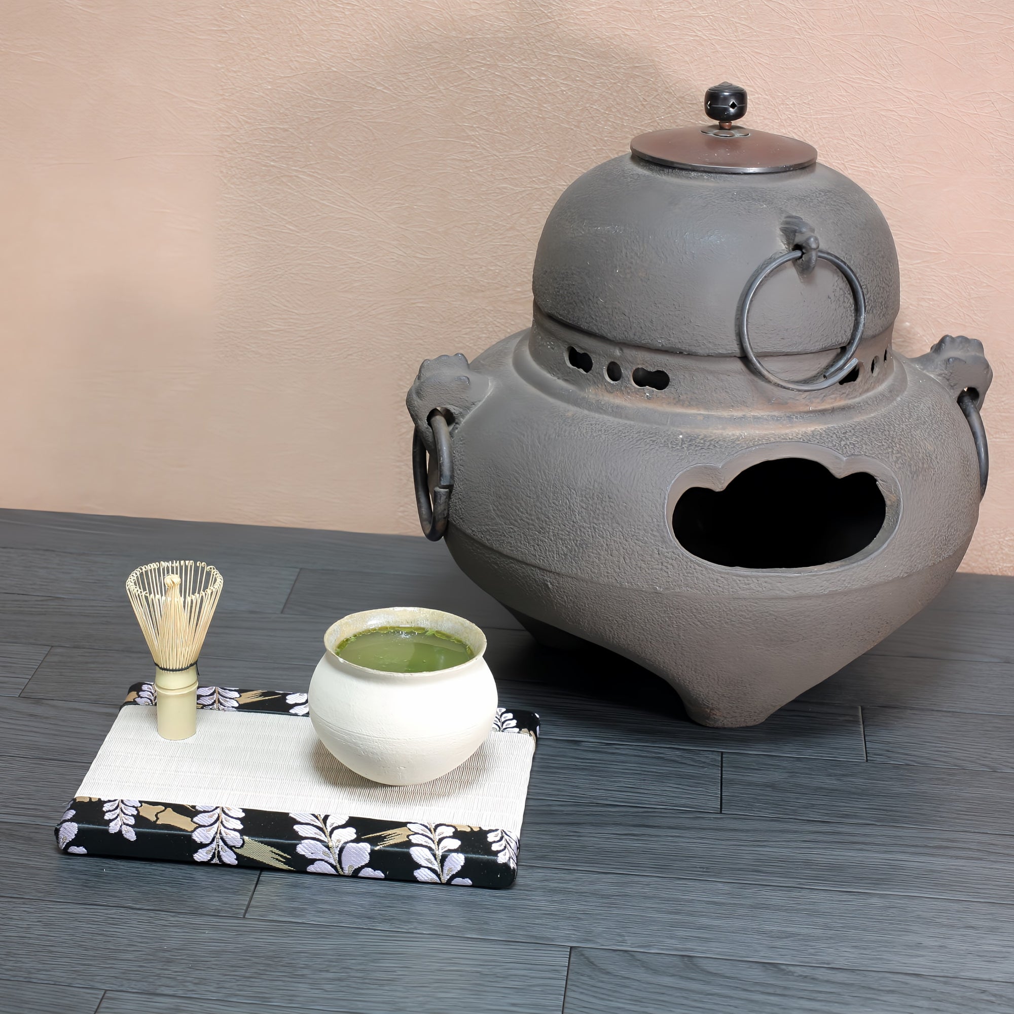 ミニ畳 消臭効果がある華やかなミニ畳 金襴生地 パープル ブラック