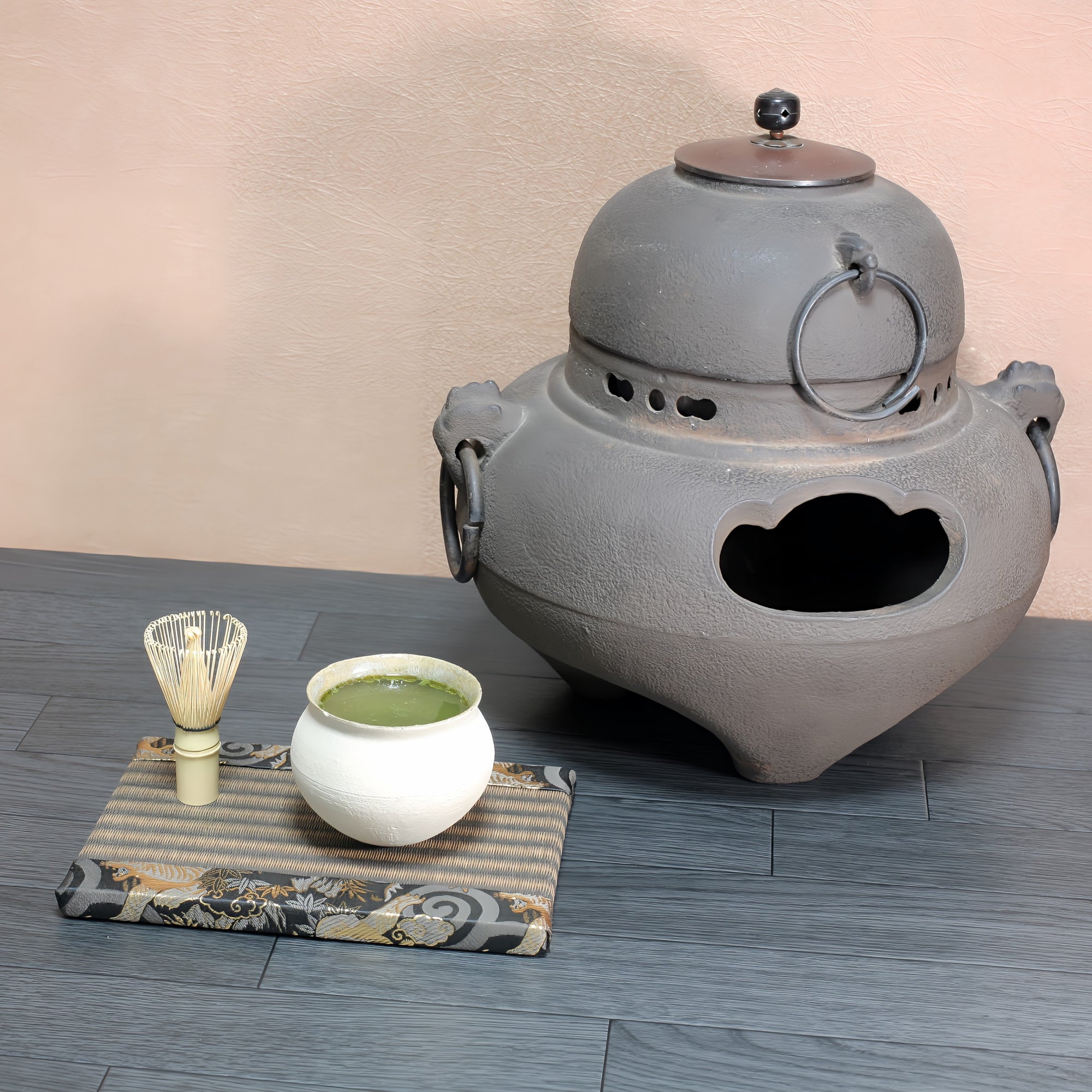 ミニ畳 消臭効果がある華やかなミニ畳 金襴生地 ゴールド ブラック ブラウン