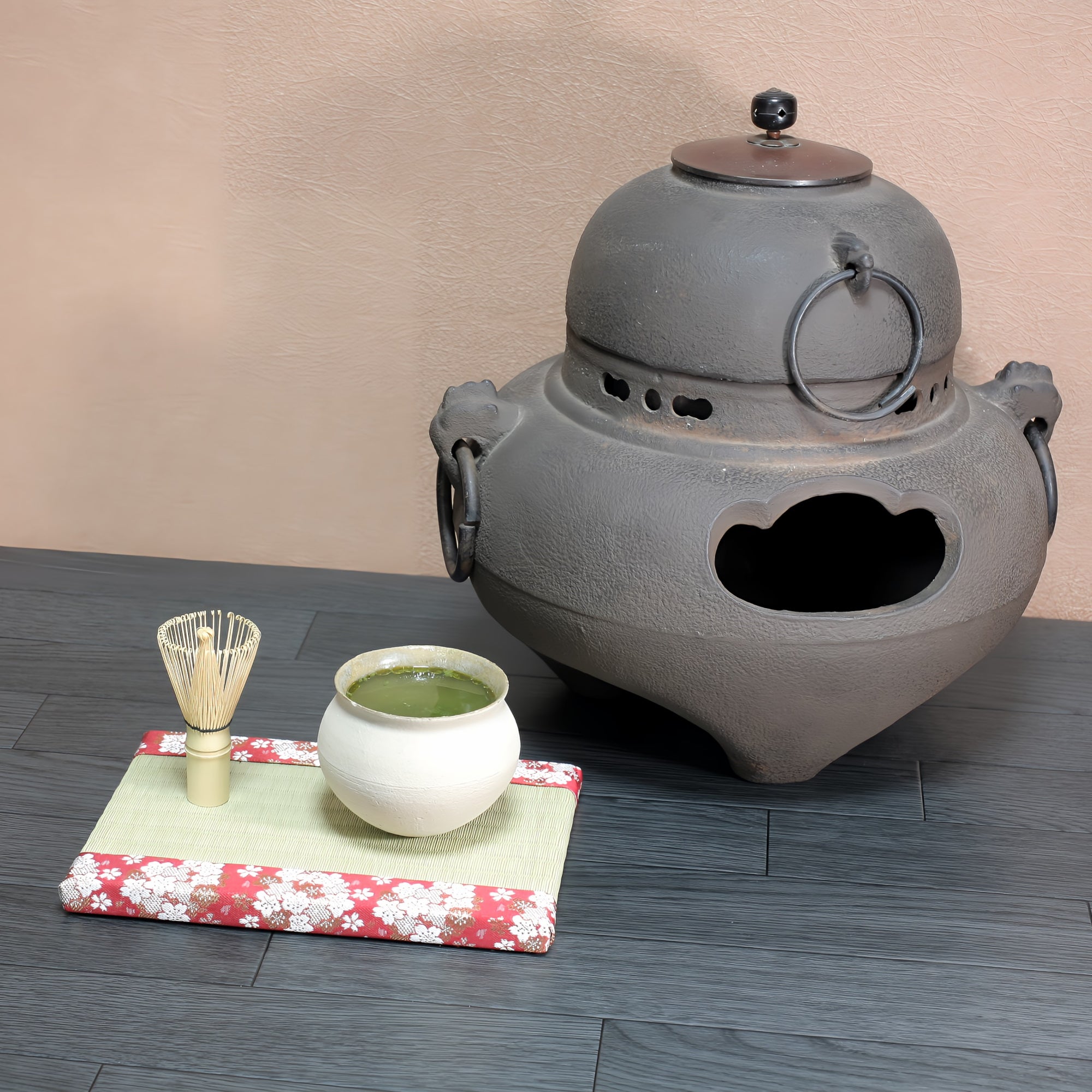 ミニ畳 消臭効果がある華やかなミニ畳 金襴生地 赤色 緑色