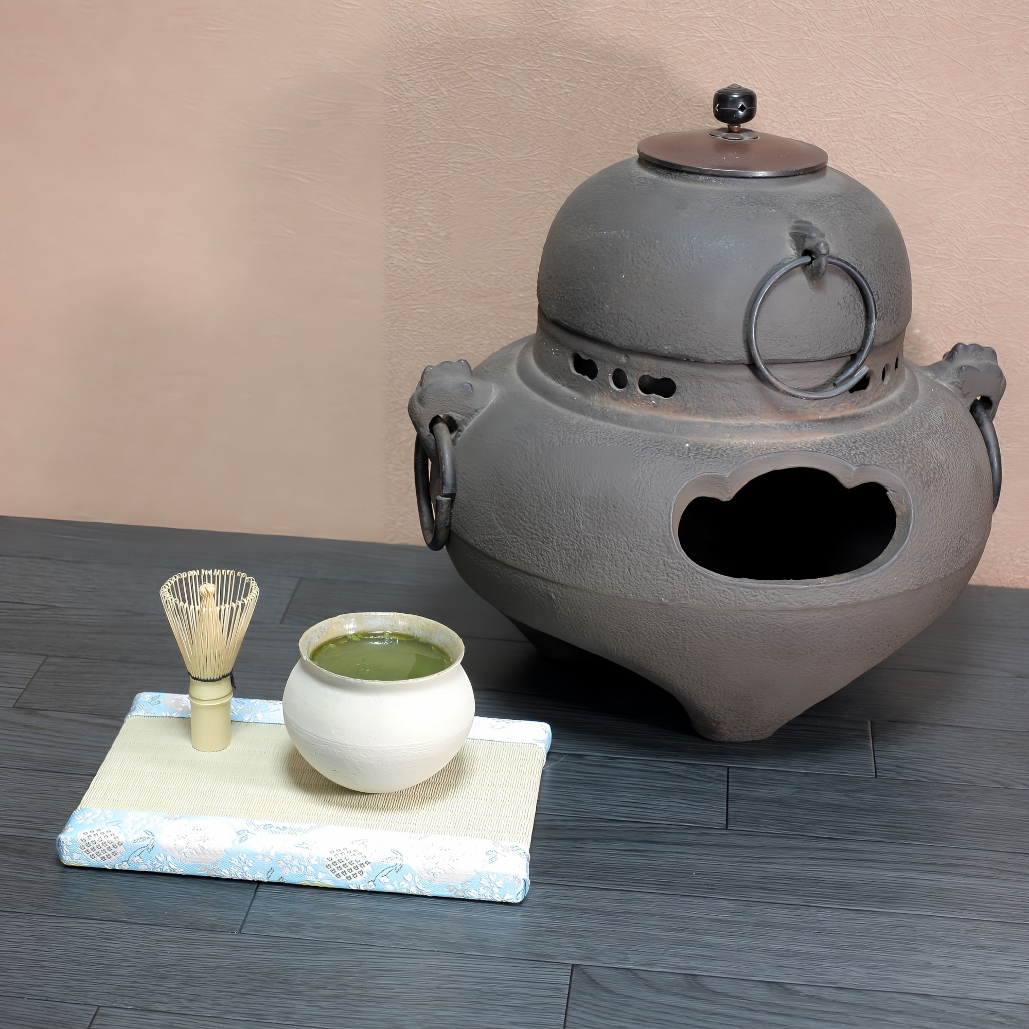 ミニ畳 消臭効果がある華やかなミニ畳 金襴生地 ブルー グリーン