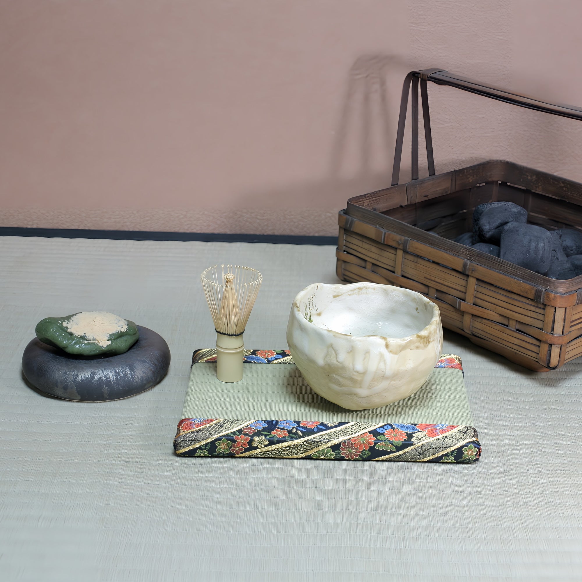 ミニ畳 消臭効果がある華やかなミニ畳 金襴生地 カラフル グリーン